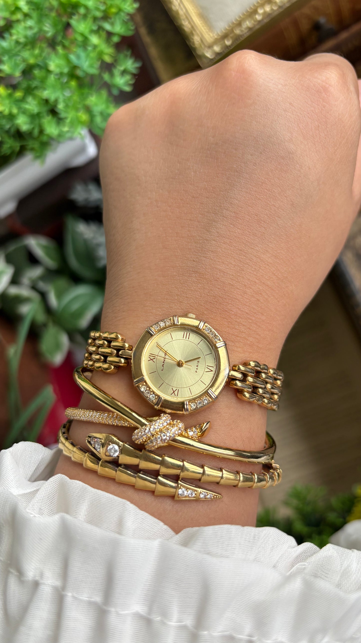 Vintage Lancel Paris Watch in Gold Tone Sleek Design