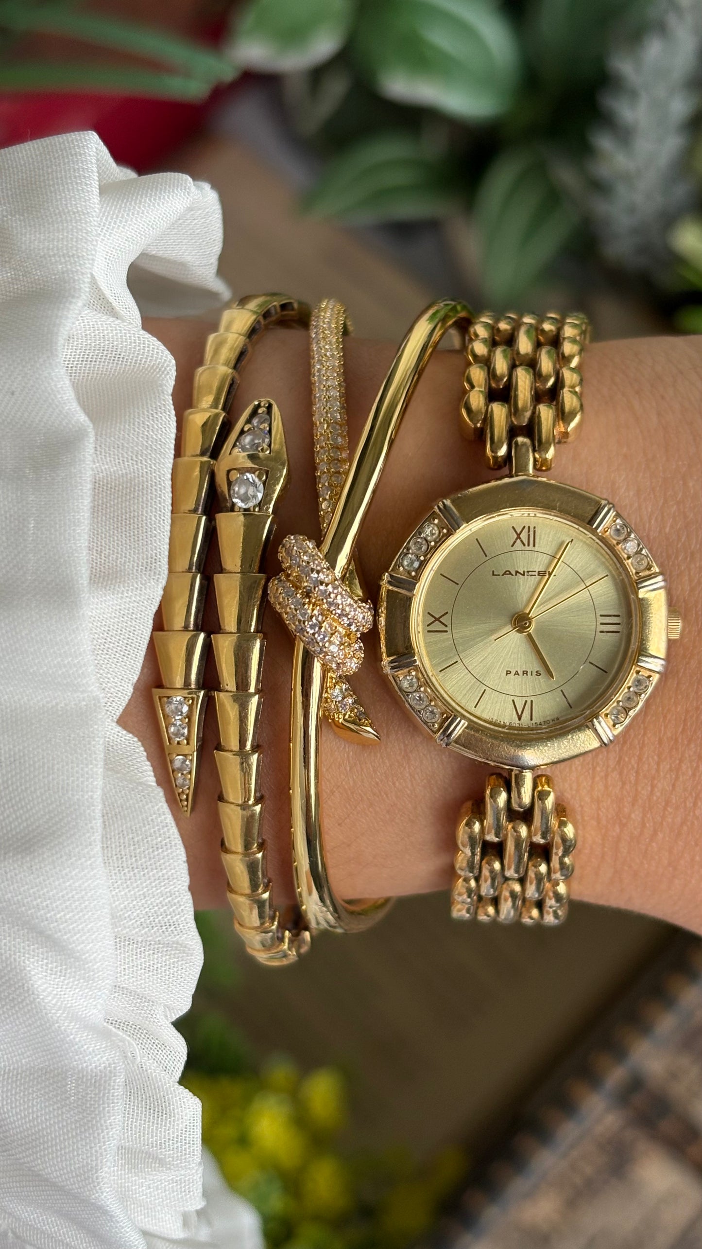 Vintage Lancel Paris Watch in Gold Tone Sleek Design