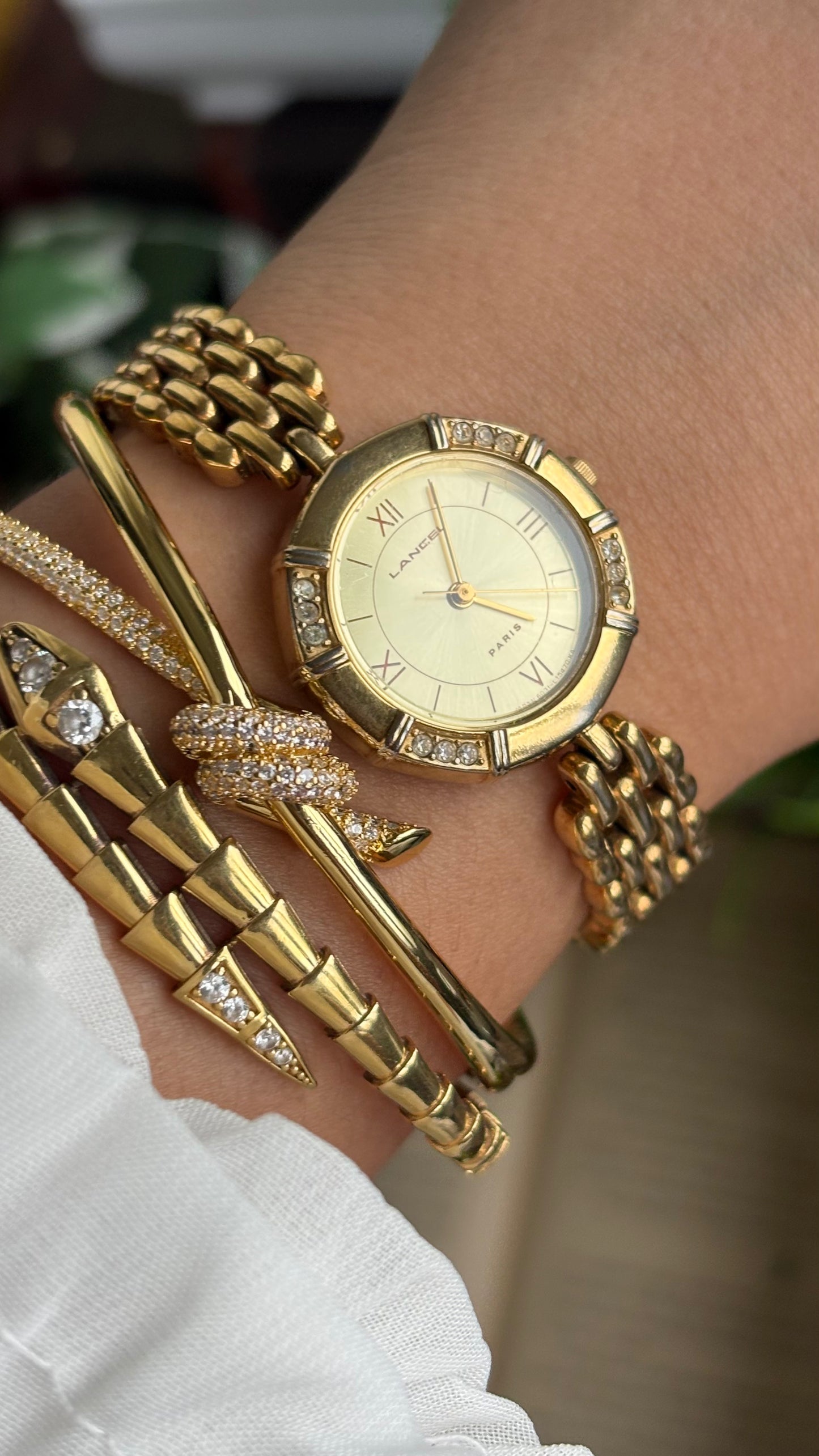 Vintage Lancel Paris Watch in Gold Tone Sleek Design
