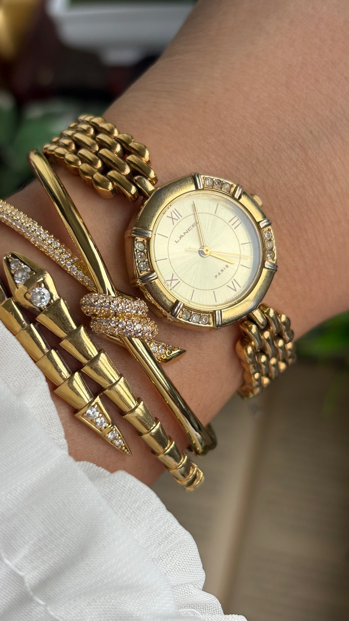 Vintage Lancel Paris Watch in Gold Tone Sleek Design