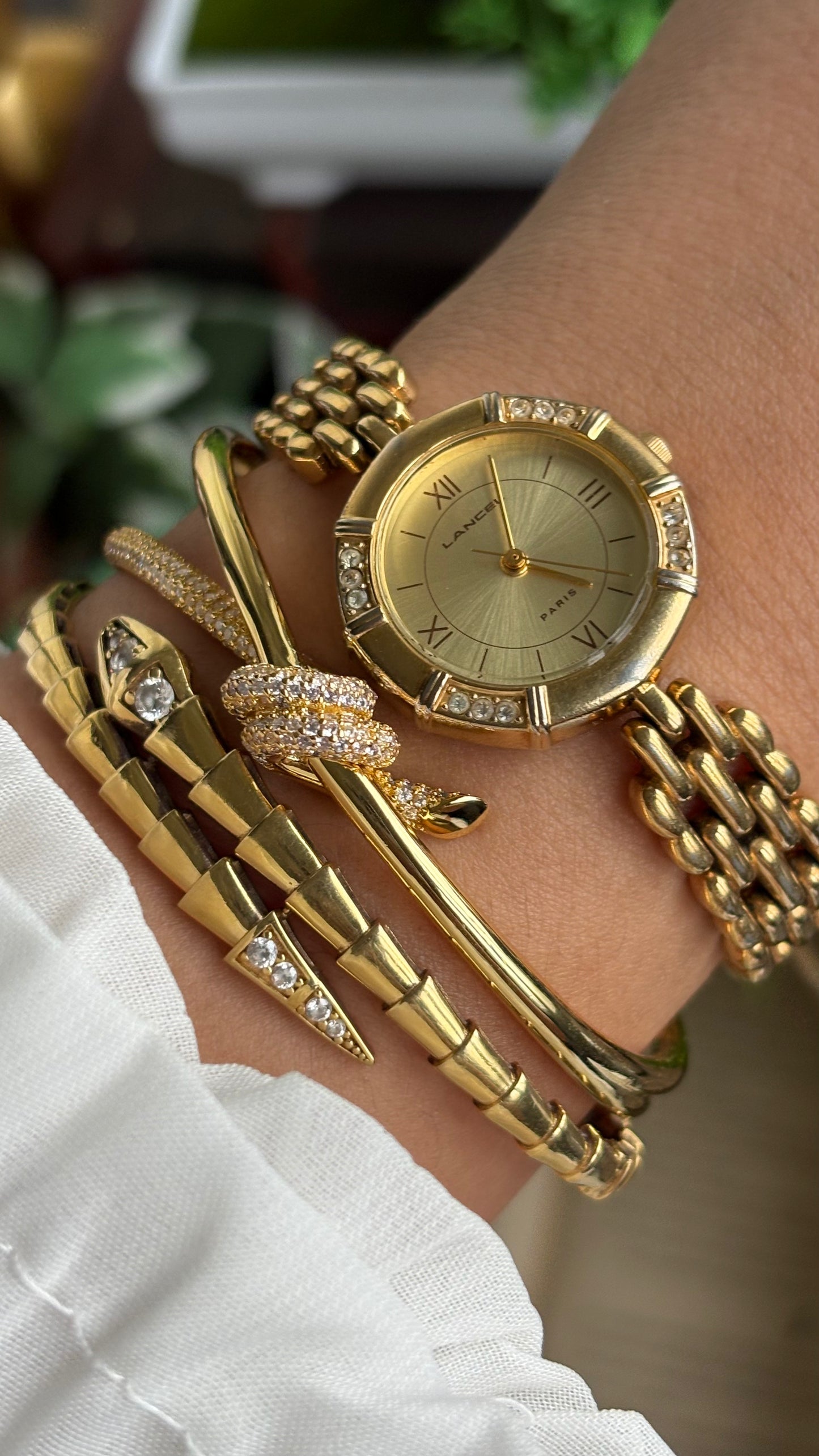 Vintage Lancel Paris Watch in Gold Tone Sleek Design