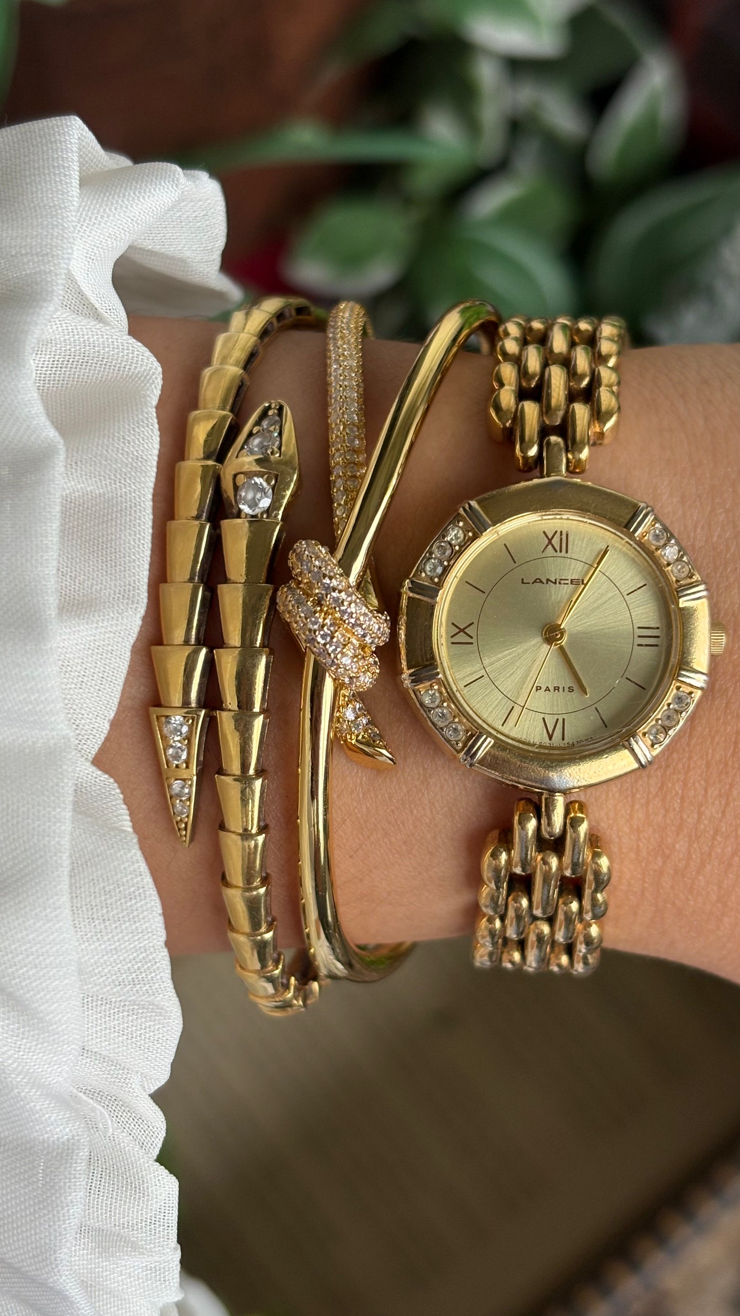 Vintage Lancel Paris Watch in Gold Tone Sleek Design