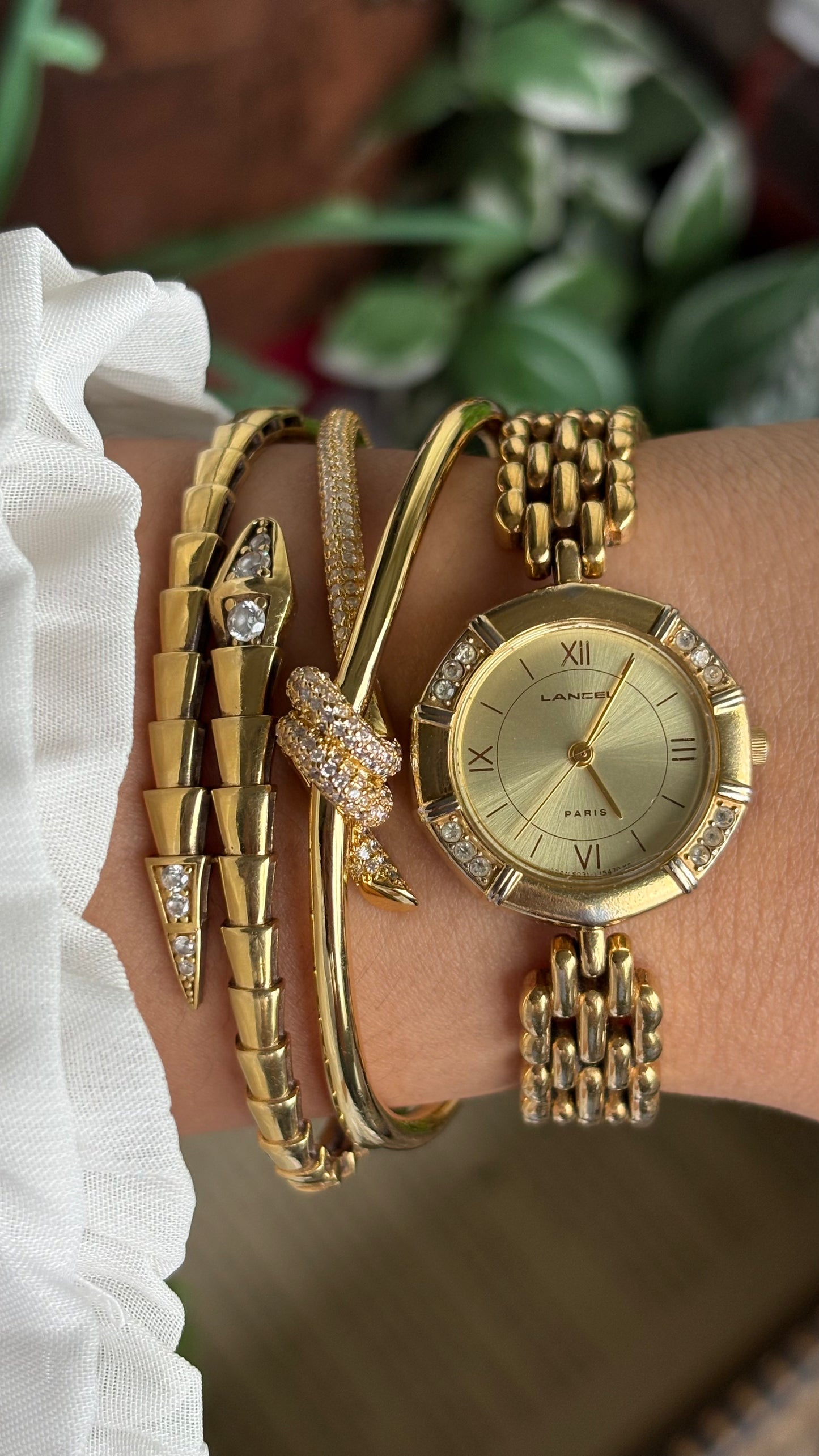 Vintage Lancel Paris Watch in Gold Tone Sleek Design