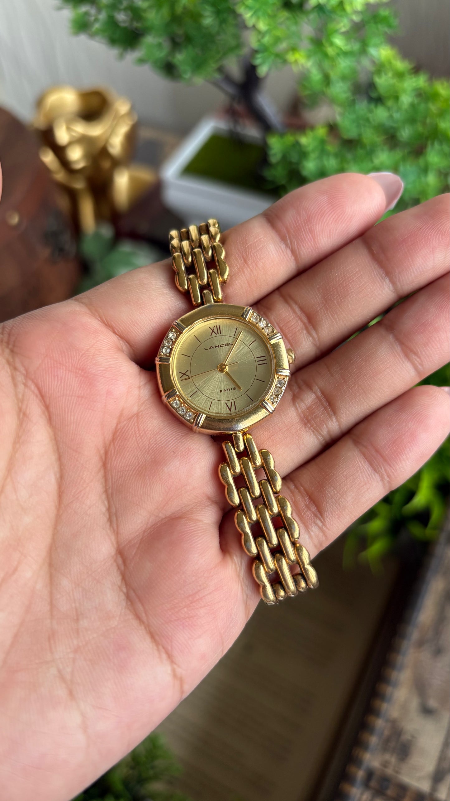 Vintage Lancel Paris Watch in Gold Tone Sleek Design