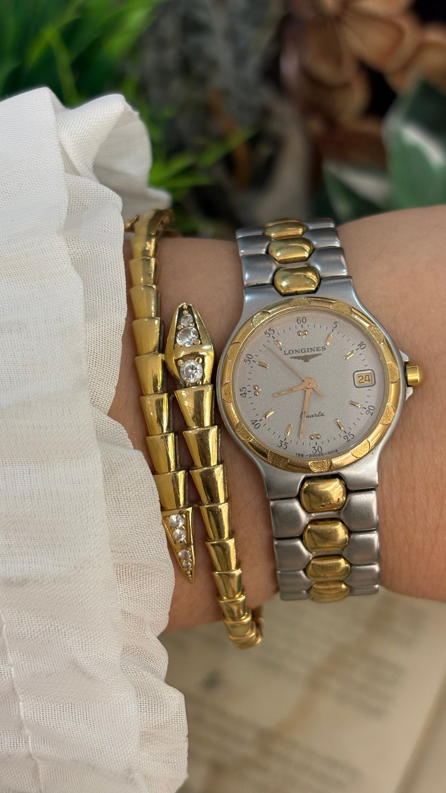 Extremely Rare Longines Conquest Swiss Sports Style Watch in Two-Tone Quartz