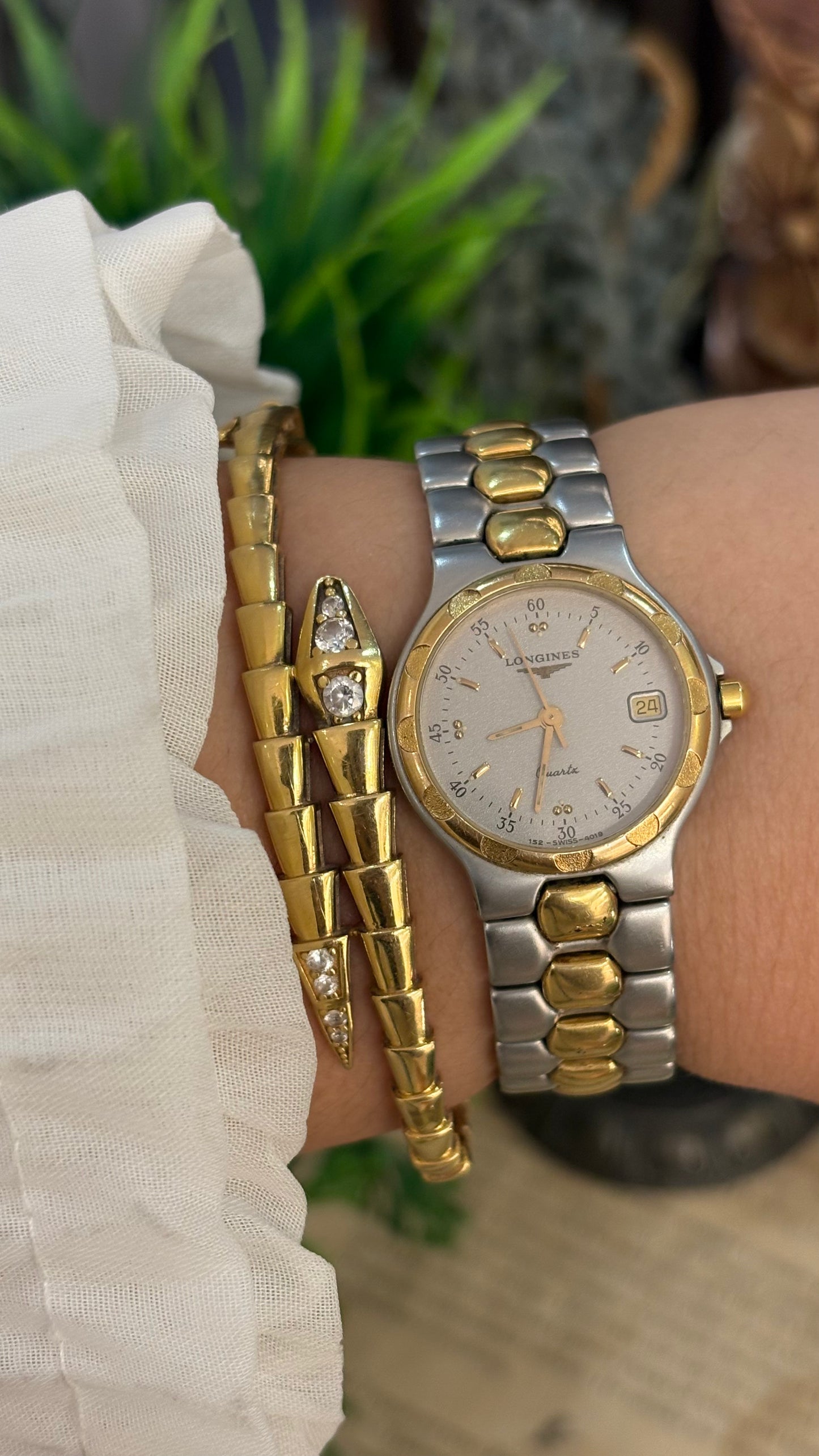 Extremely Rare Longines Conquest Swiss Sports Style Watch in Two-Tone Quartz