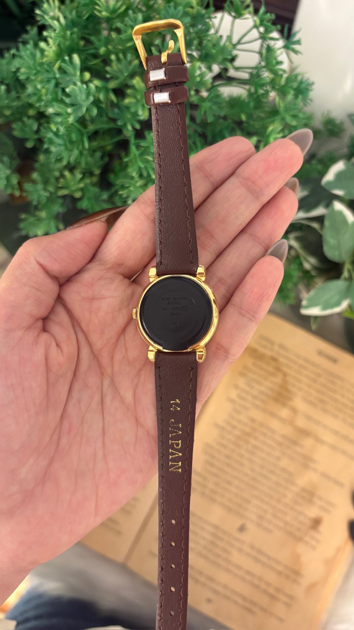 Rare Vintage Alba Seiko Sanrio Watch in Gold Tone Brown Leather Quartz