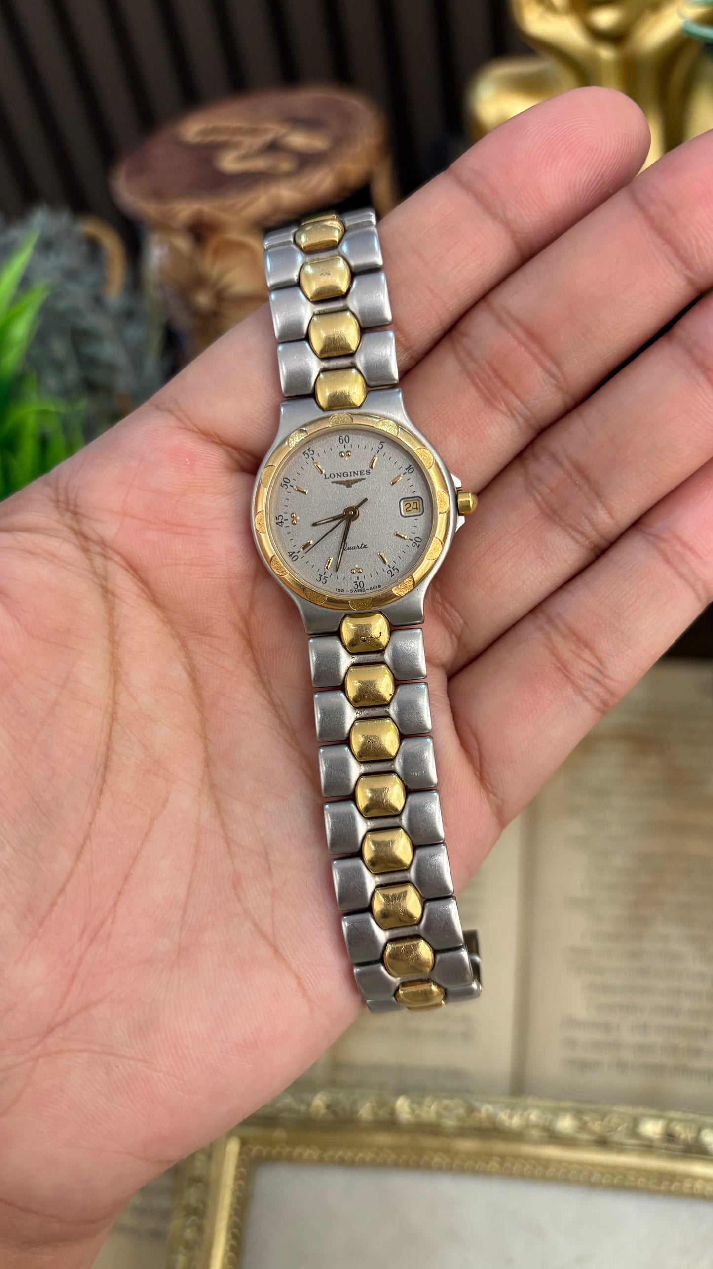 Extremely Rare Longines Conquest Swiss Sports Style Watch in Two-Tone Quartz