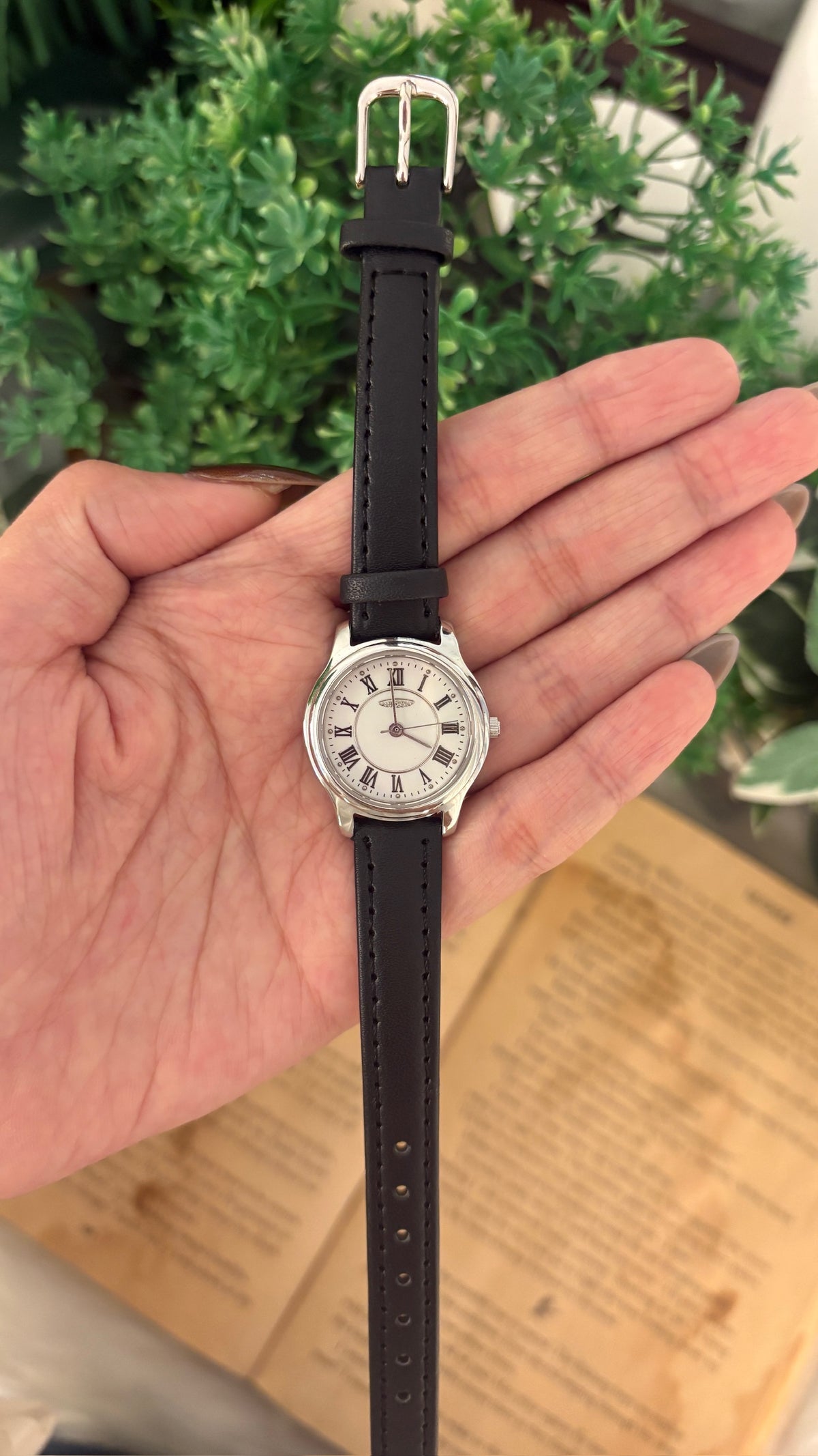 Rare Vintage Aureole Roman Dial Watch in Silver Tone Quartz