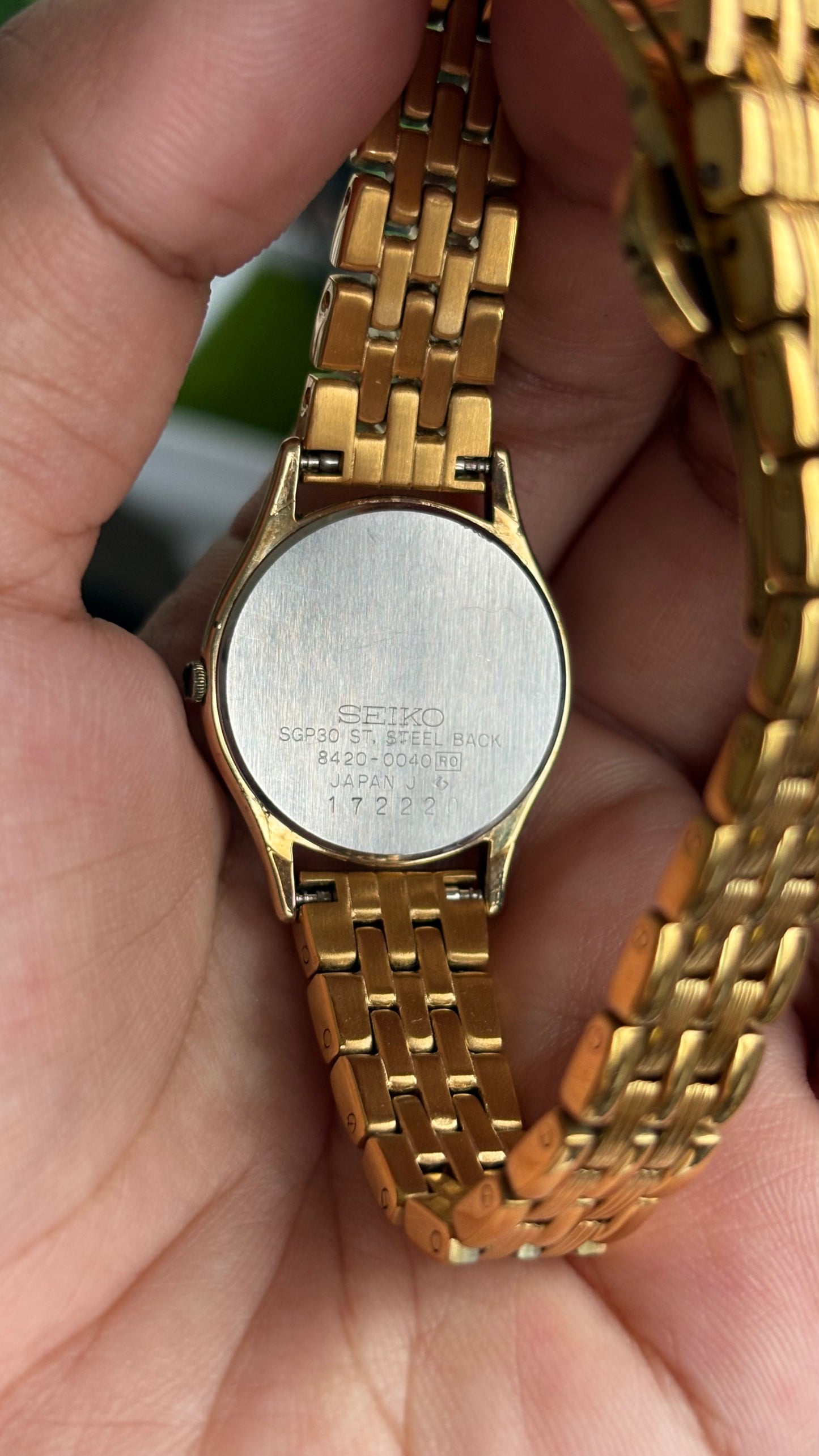 Vintage Dainty Seiko Exceline Watch in Gold Tone Rare Dial Style