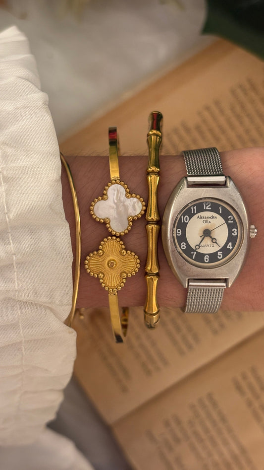 Vintage Alessandra Olla Mesh Strap Watch in Silver Tone Quartz
