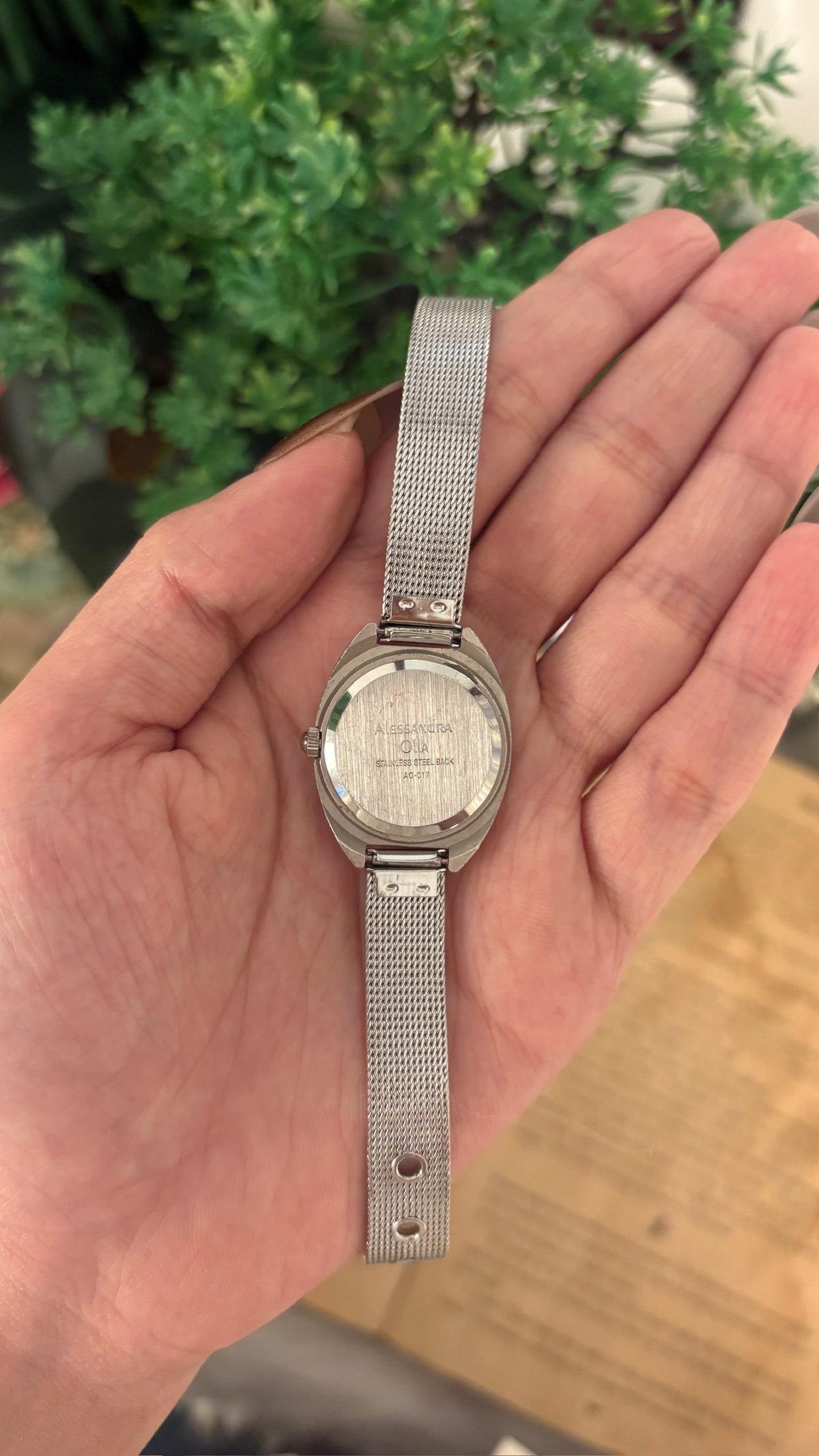 Vintage Alessandra Olla Mesh Strap Watch in Silver Tone Quartz