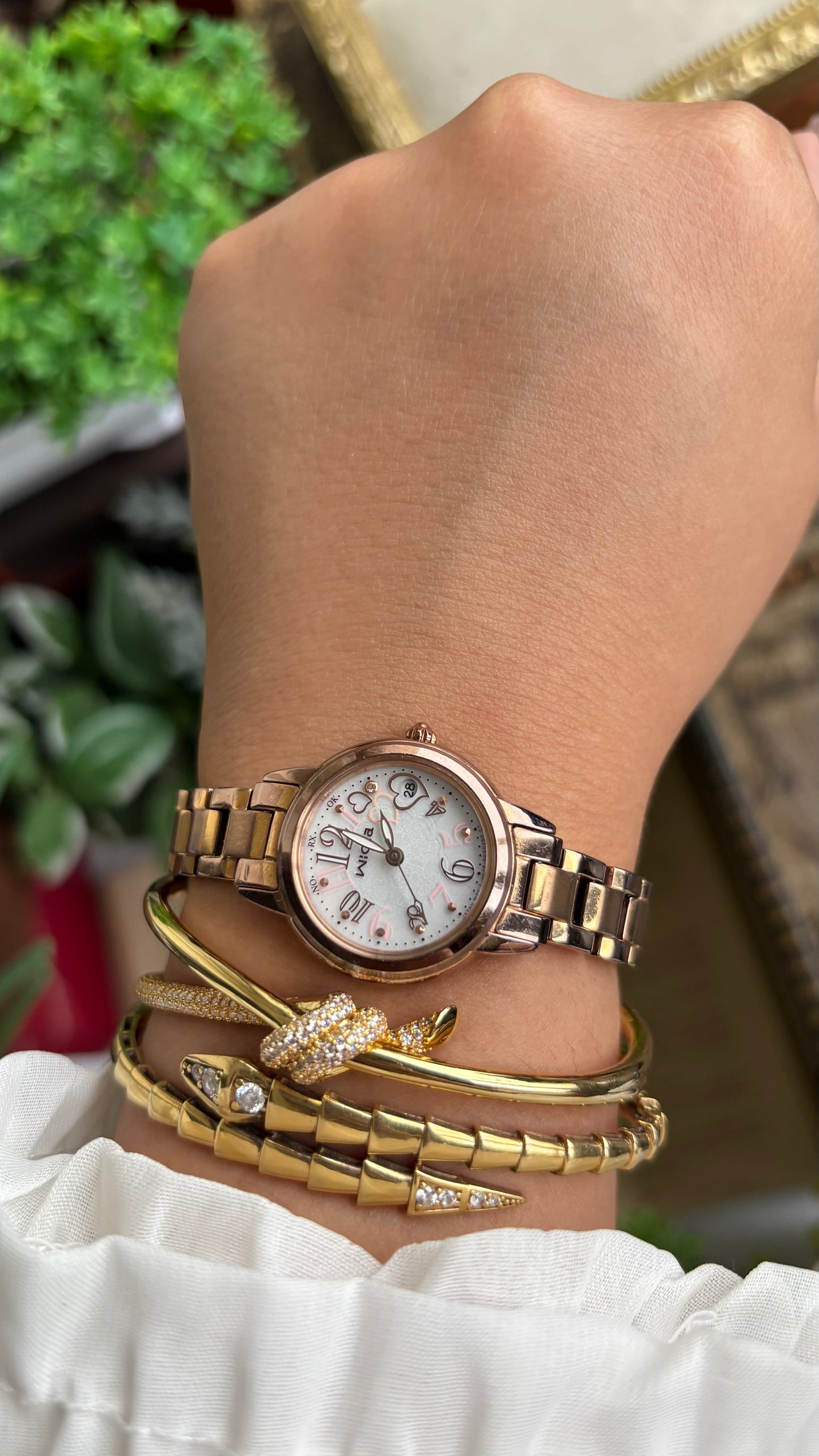 Vintage Wicca Citizen Solar Watch in Rose Gold Tone