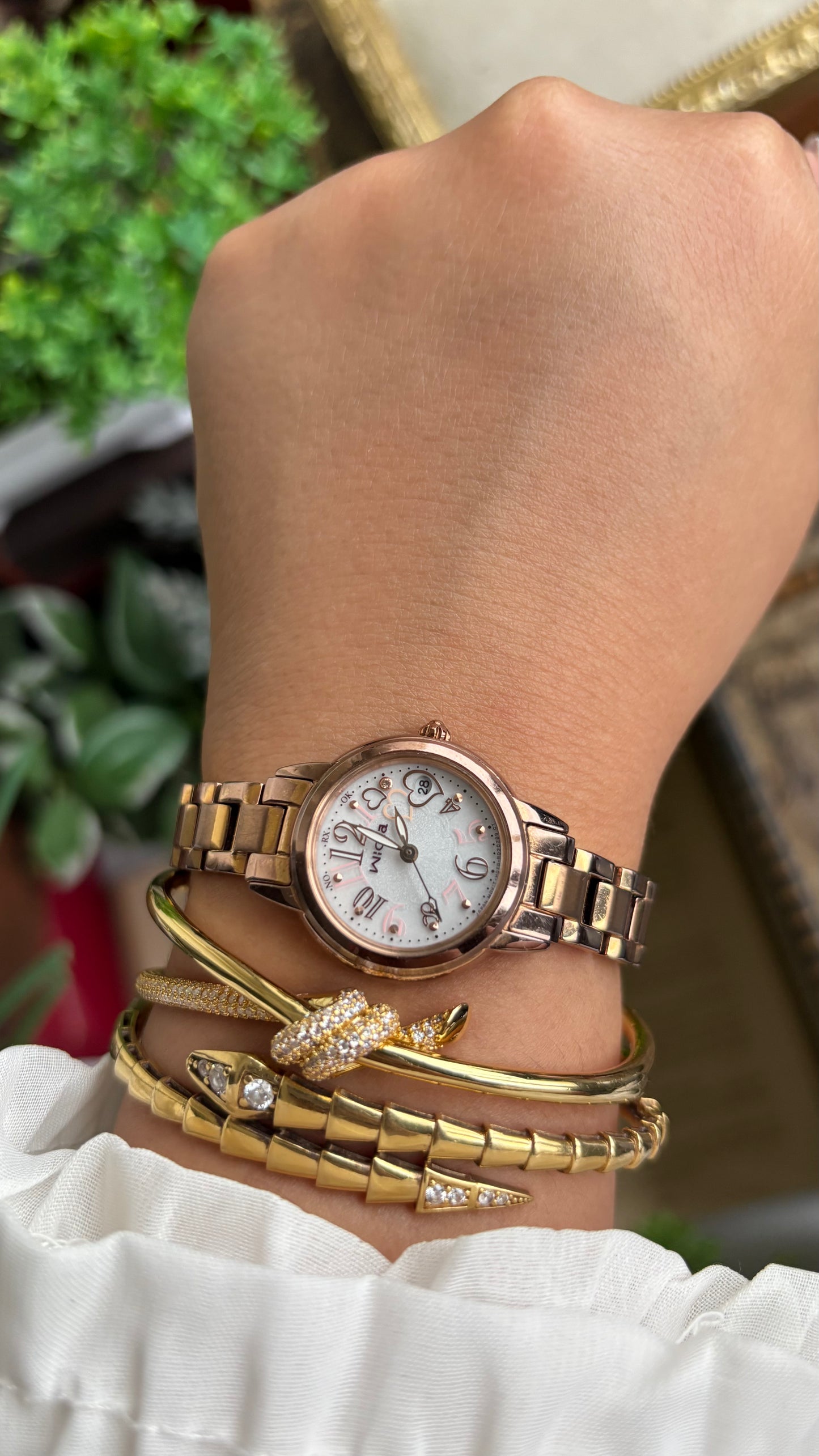 Vintage Wicca Citizen Solar Watch in Rose Gold Tone
