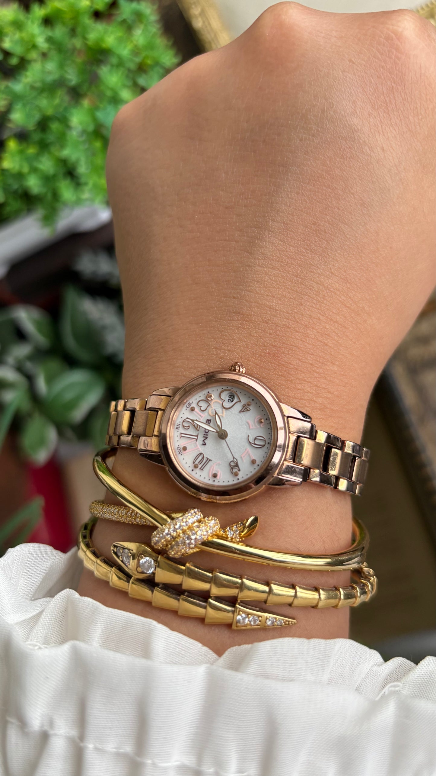 Vintage Wicca Citizen Solar Watch in Rose Gold Tone