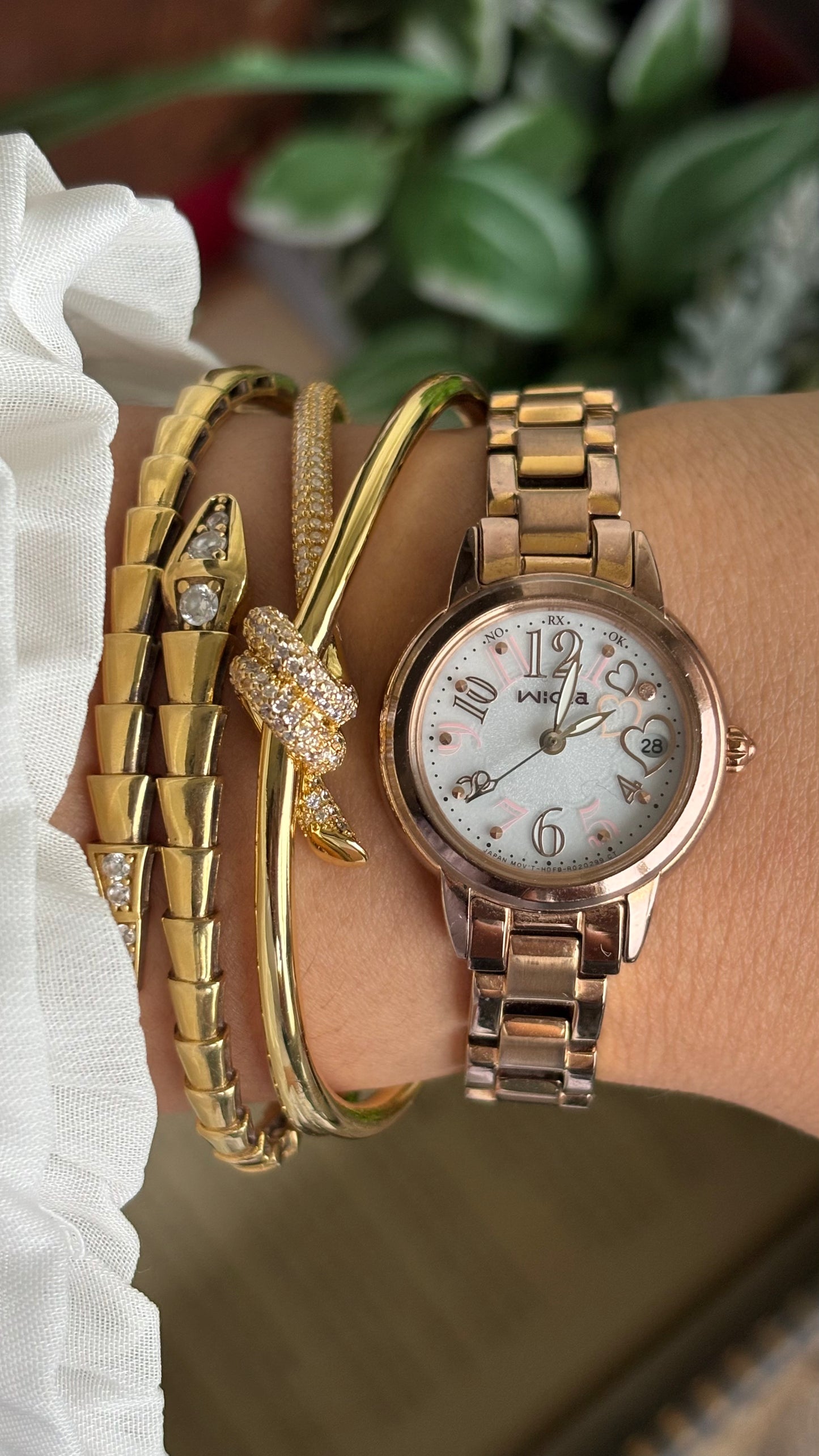 Vintage Wicca Citizen Solar Watch in Rose Gold Tone