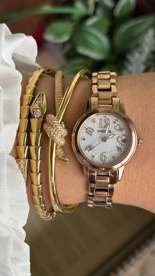 Vintage Wicca Citizen Solar Watch in Rose Gold Tone