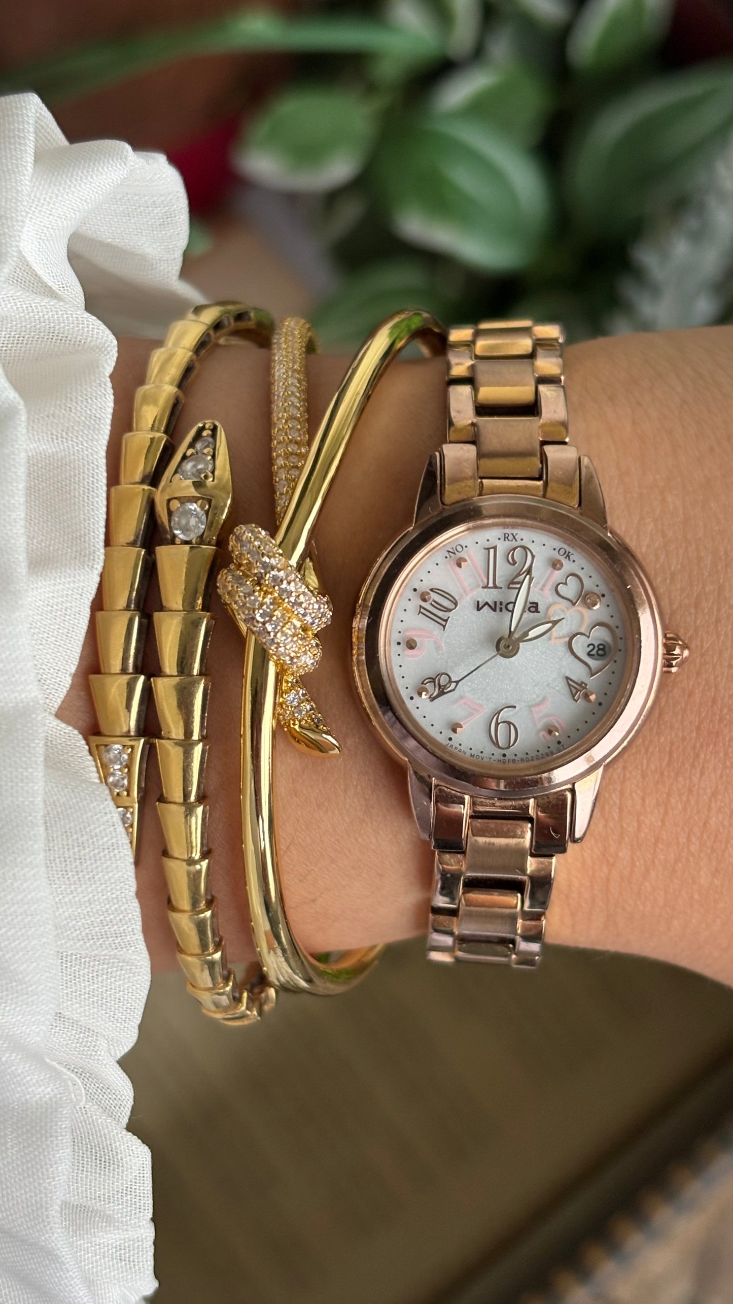 Vintage Wicca Citizen Solar Watch in Rose Gold Tone