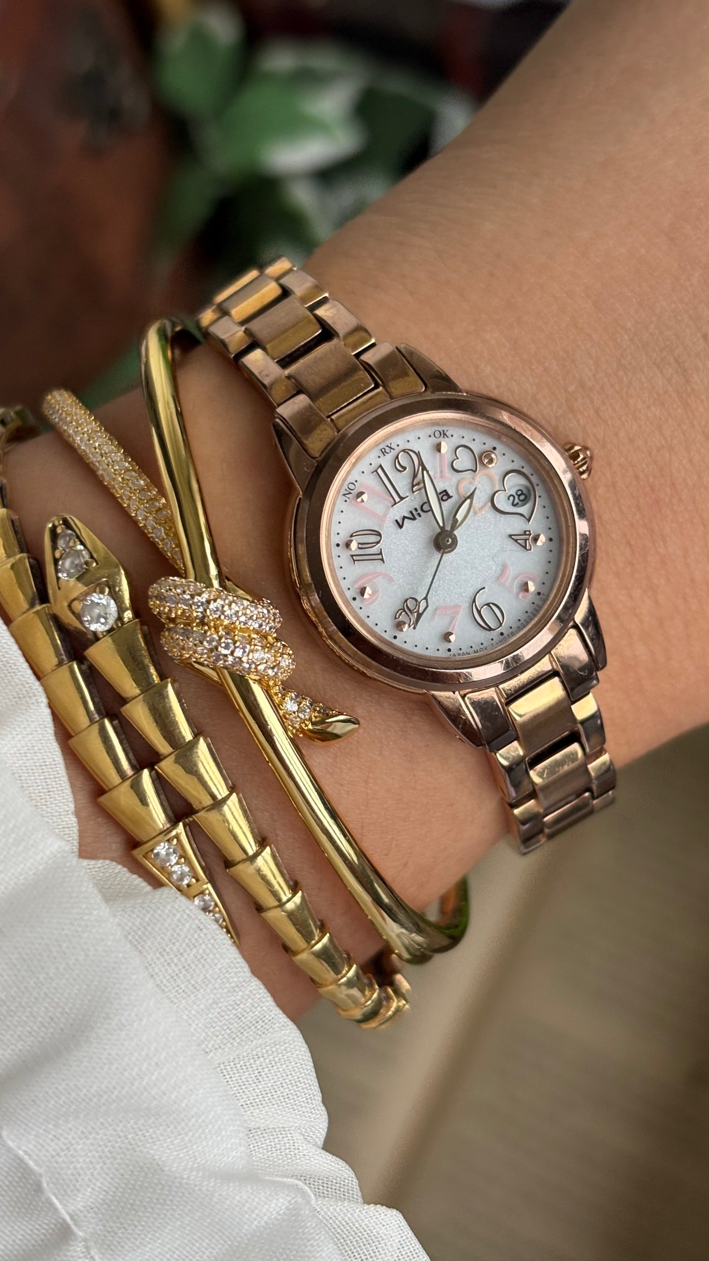 Vintage Wicca Citizen Solar Watch in Rose Gold Tone