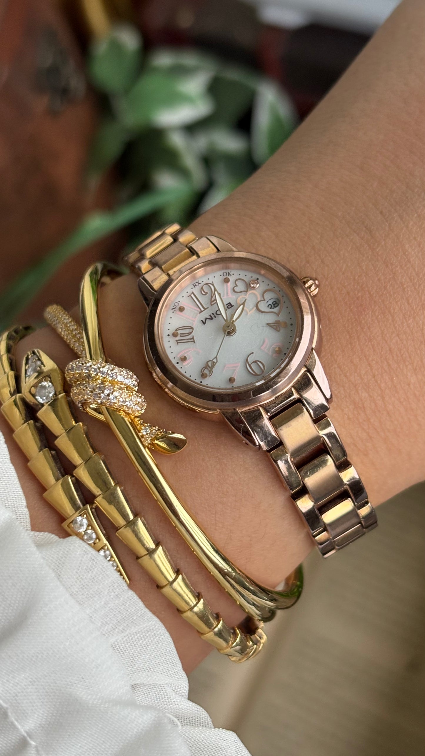 Vintage Wicca Citizen Solar Watch in Rose Gold Tone
