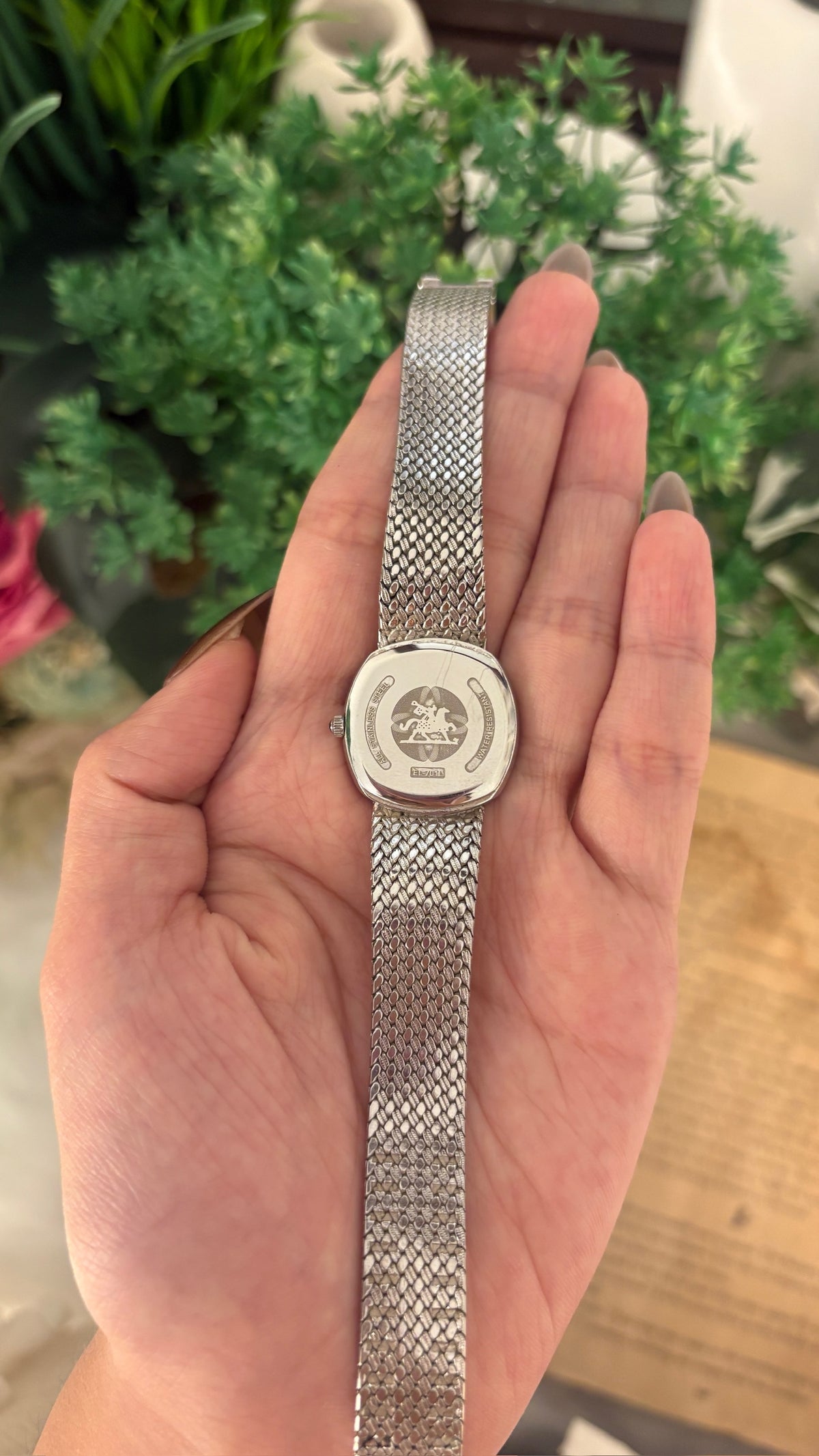 Rare Vintage Elvence Bejeweled Dress Watch in Silver Tone Quartz
