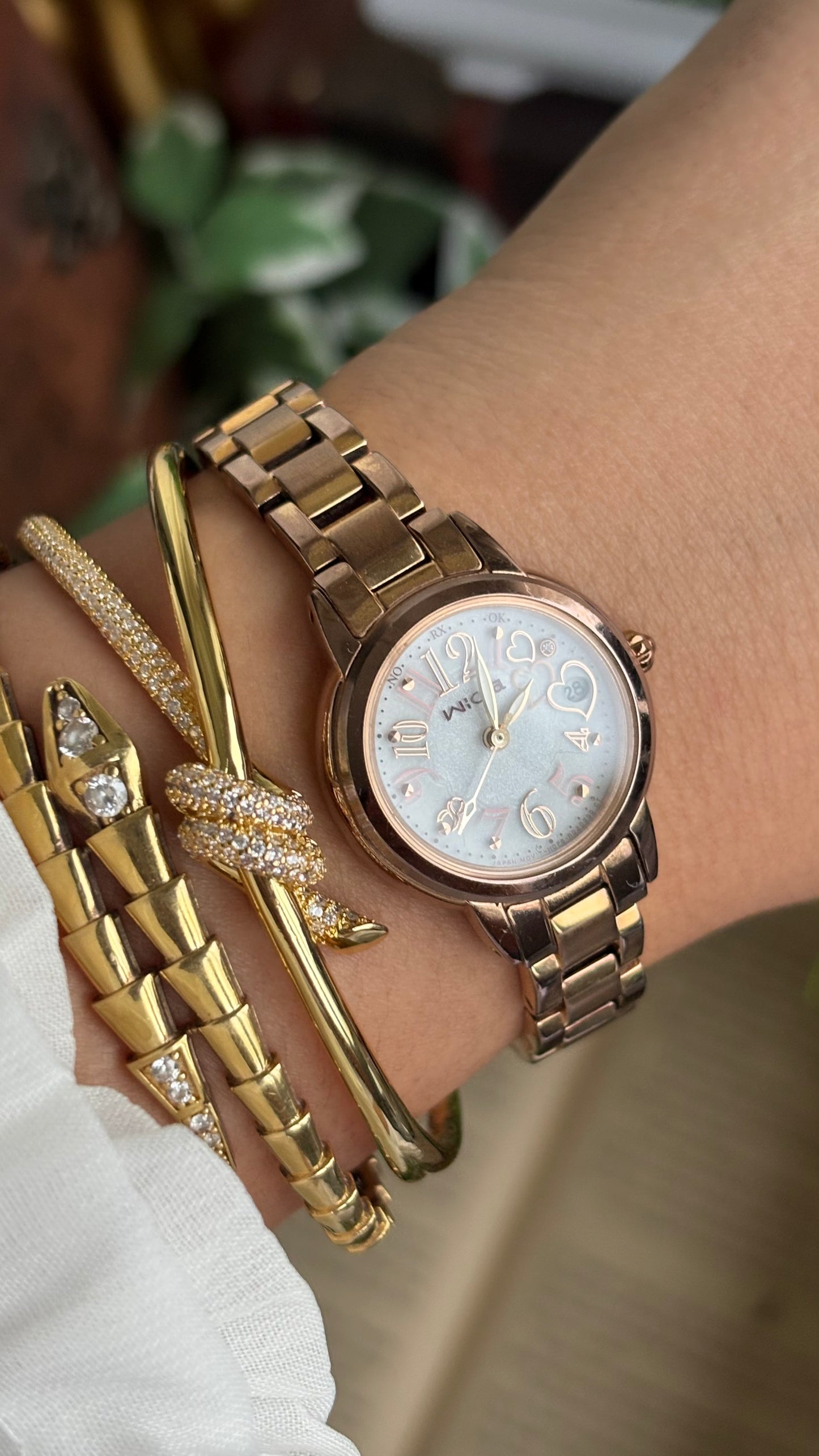 Vintage Wicca Citizen Solar Watch in Rose Gold Tone