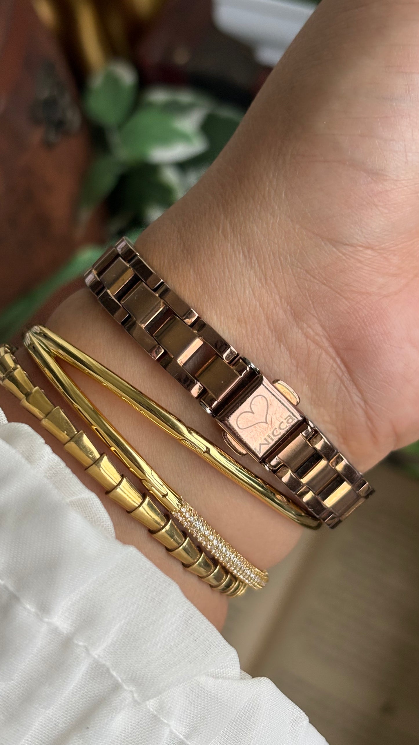 Vintage Wicca Citizen Solar Watch in Rose Gold Tone
