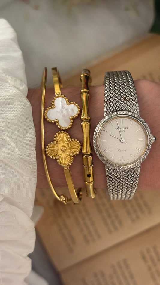 Vintage Concret Dress Watch in Silver Tone Quartz