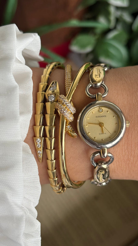 Vintage Elegante Bracelet Watch in Two-Tone
