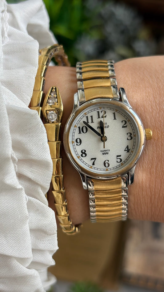 Vintage Timex Indiglo Classic Watch in Two-Tone