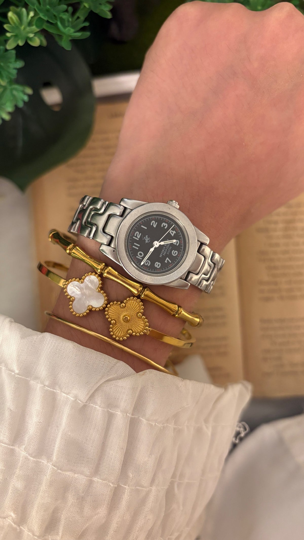 Vintage Beverly Hills Polo Club Classic Watch in Silver Tone Quartz