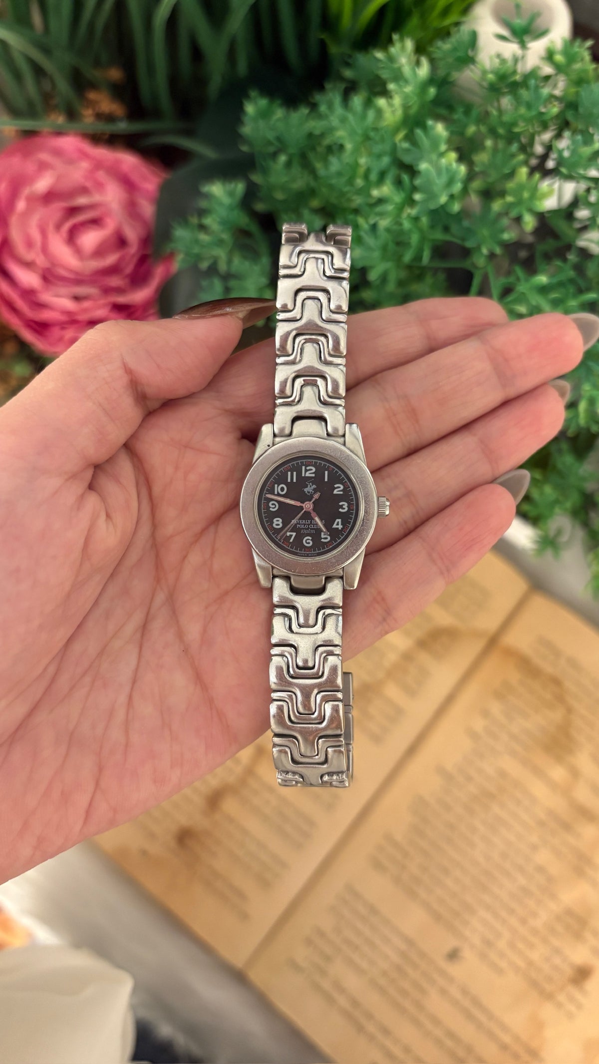 Vintage Beverly Hills Polo Club Classic Watch in Silver Tone Quartz