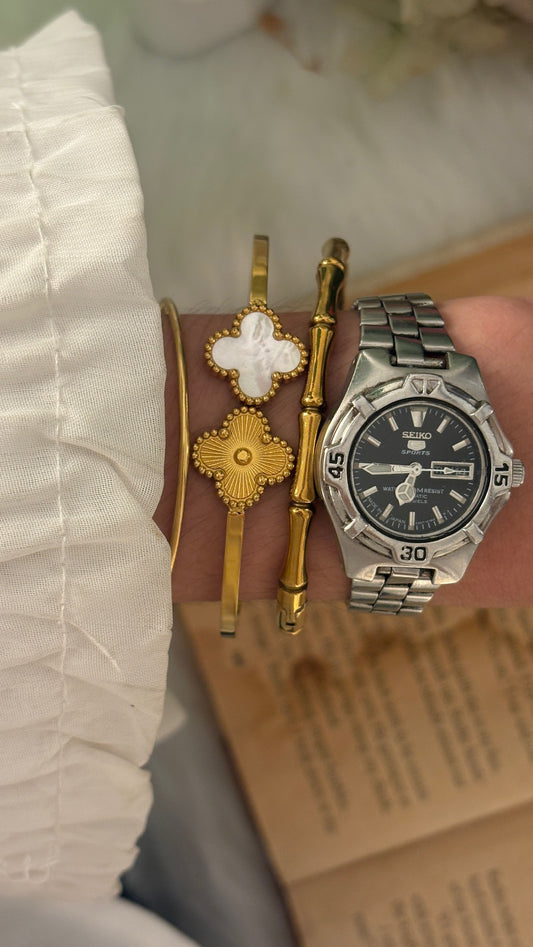 Rare Vintage Seiko 5 Sports Automatic Day-Date Watch in Silver Tone