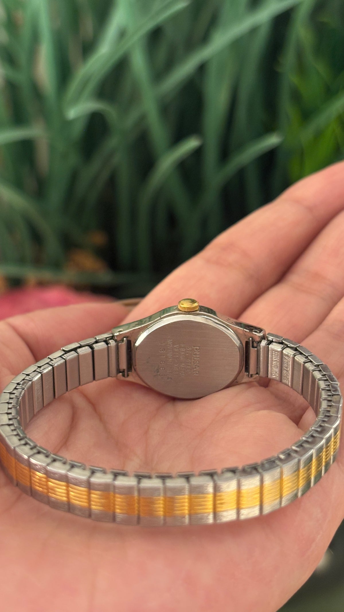 Rare Vintage Pulsar Seiko Eye Dial Expandable Band Watch in Two-Tone Quartz