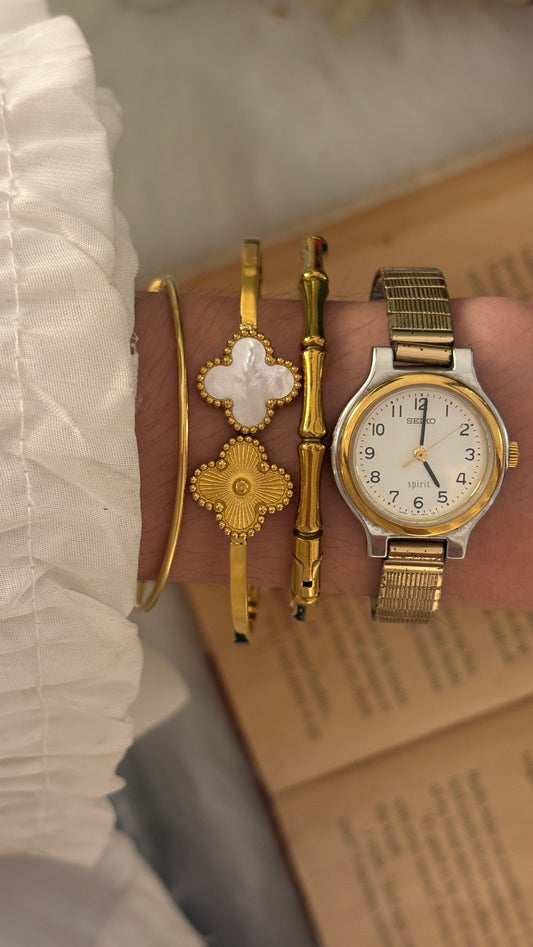 Rare Vintage Seiko Spirit Expandable Band Watch in Two-Tone Quartz