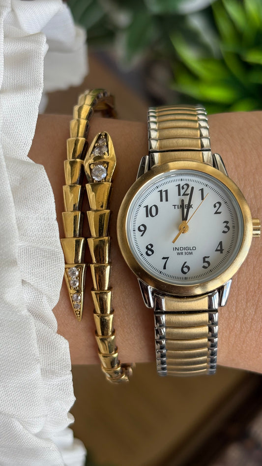 Vintage Timex Indiglo Classic Watch in Two-Tone