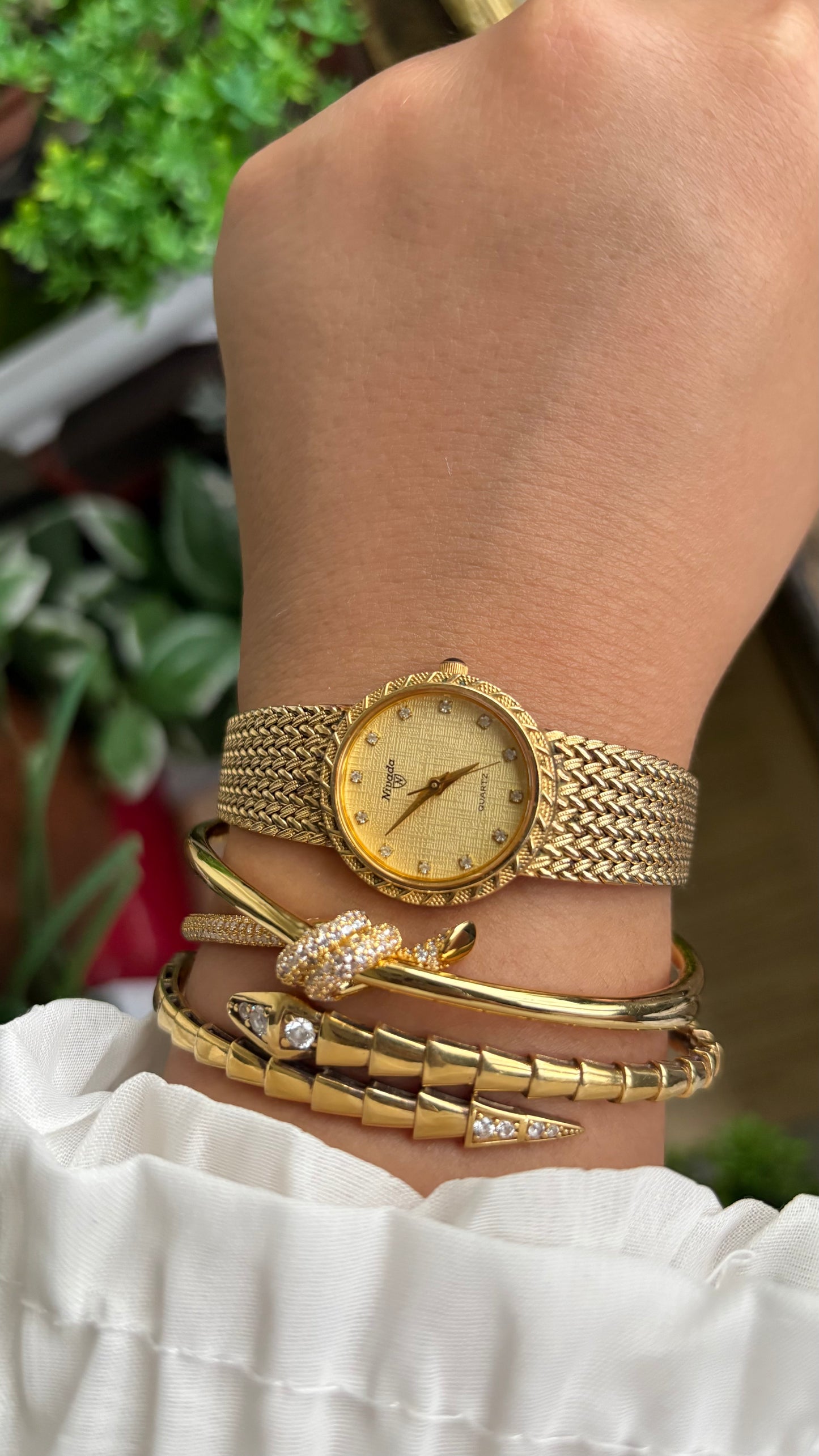 Vintage Nivada Watch in Gold Tone
