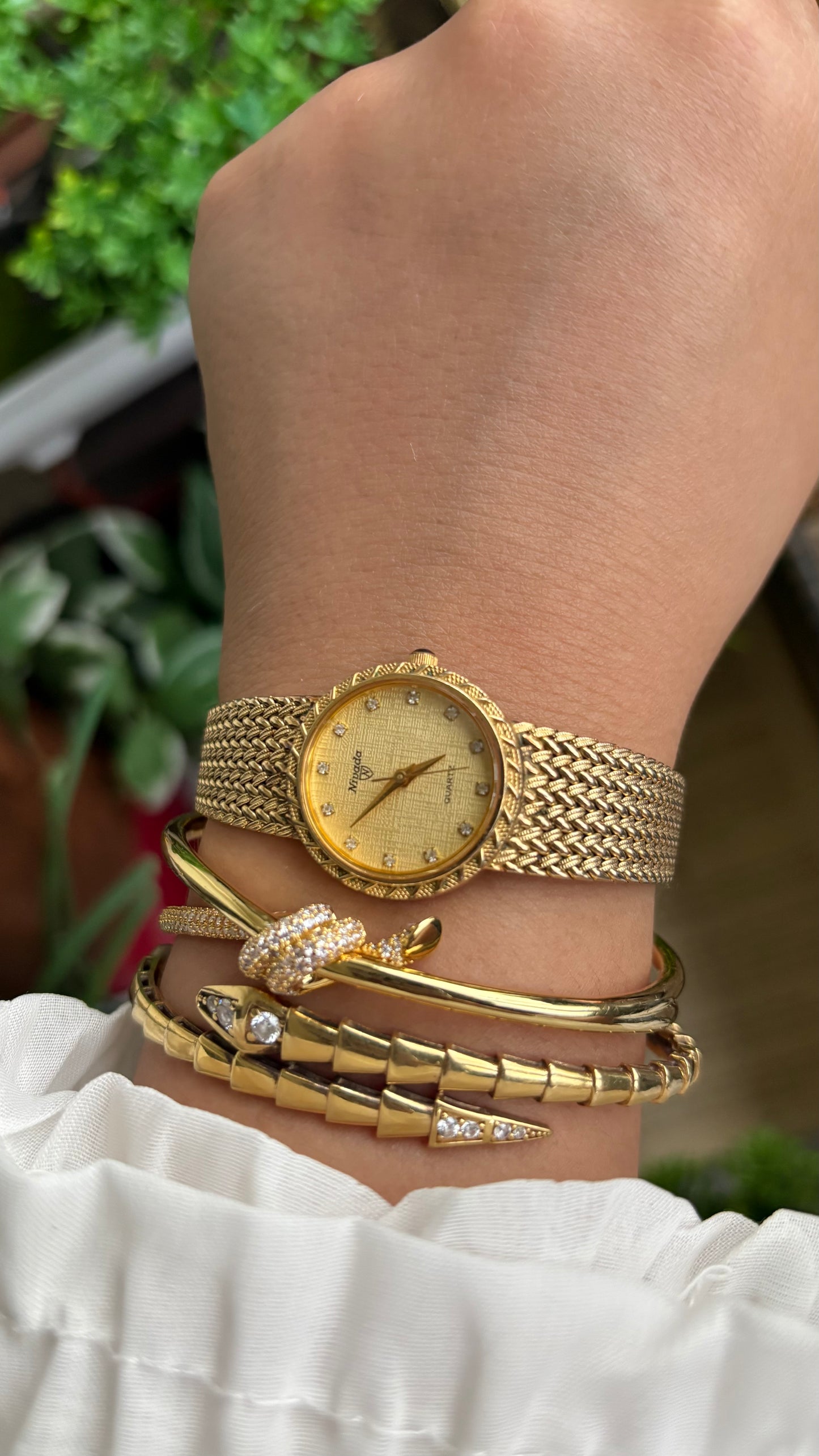 Vintage Nivada Watch in Gold Tone