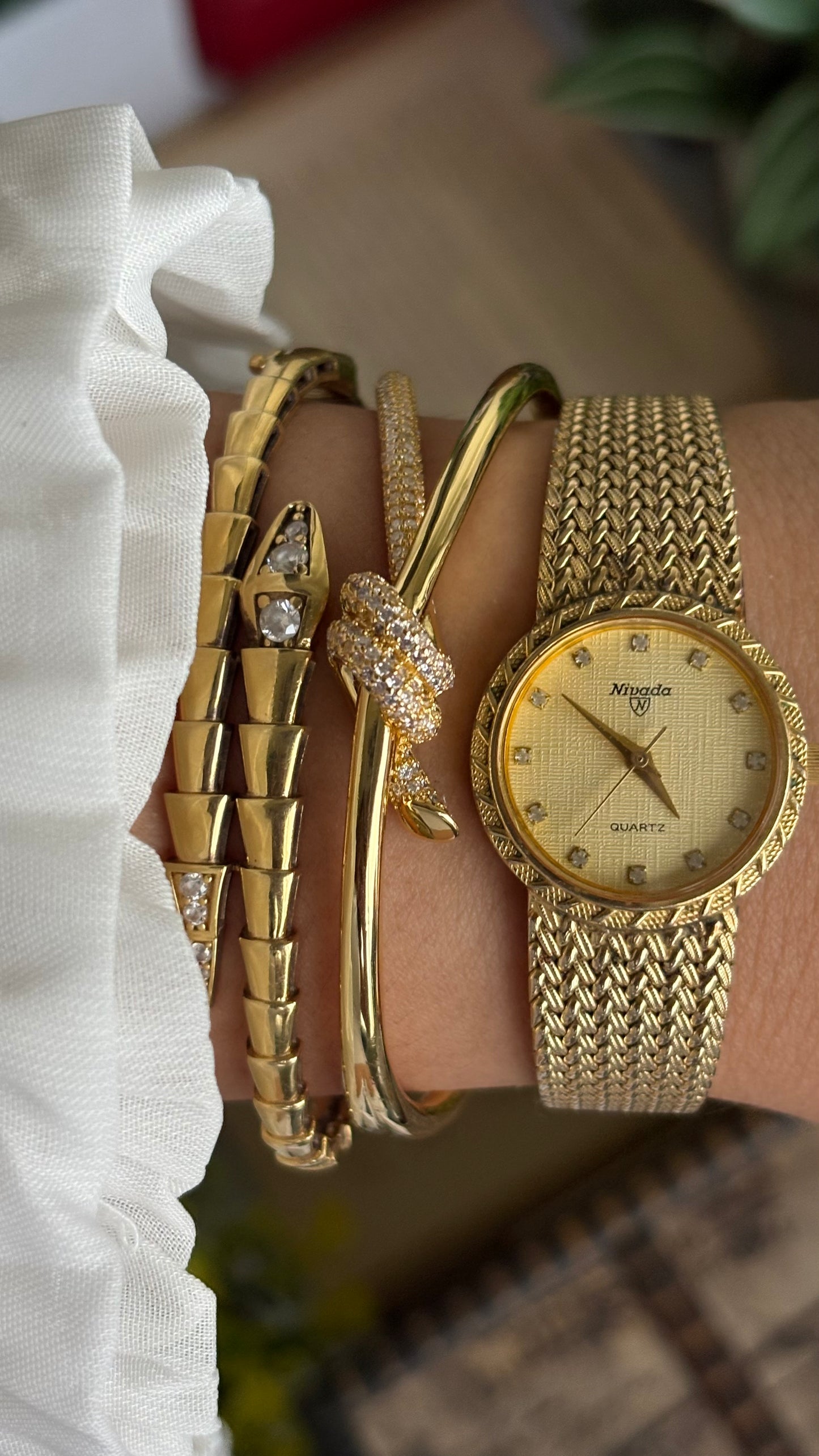 Vintage Nivada Watch in Gold Tone
