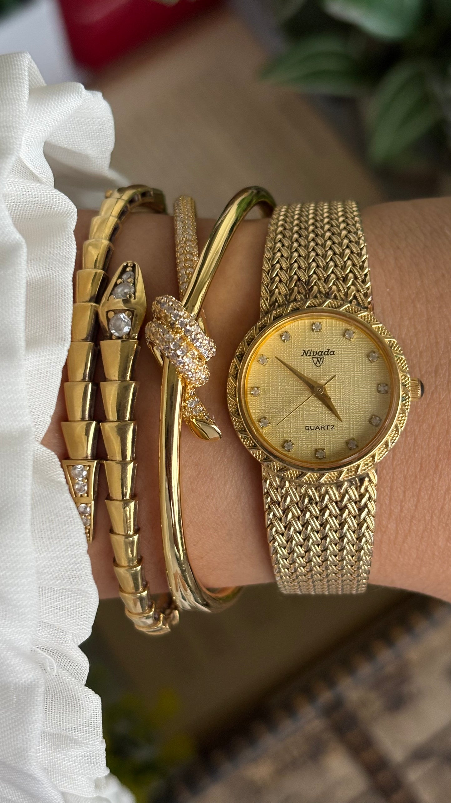 Vintage Nivada Watch in Gold Tone