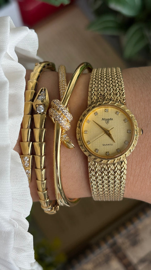 Vintage Nivada Watch in Gold Tone