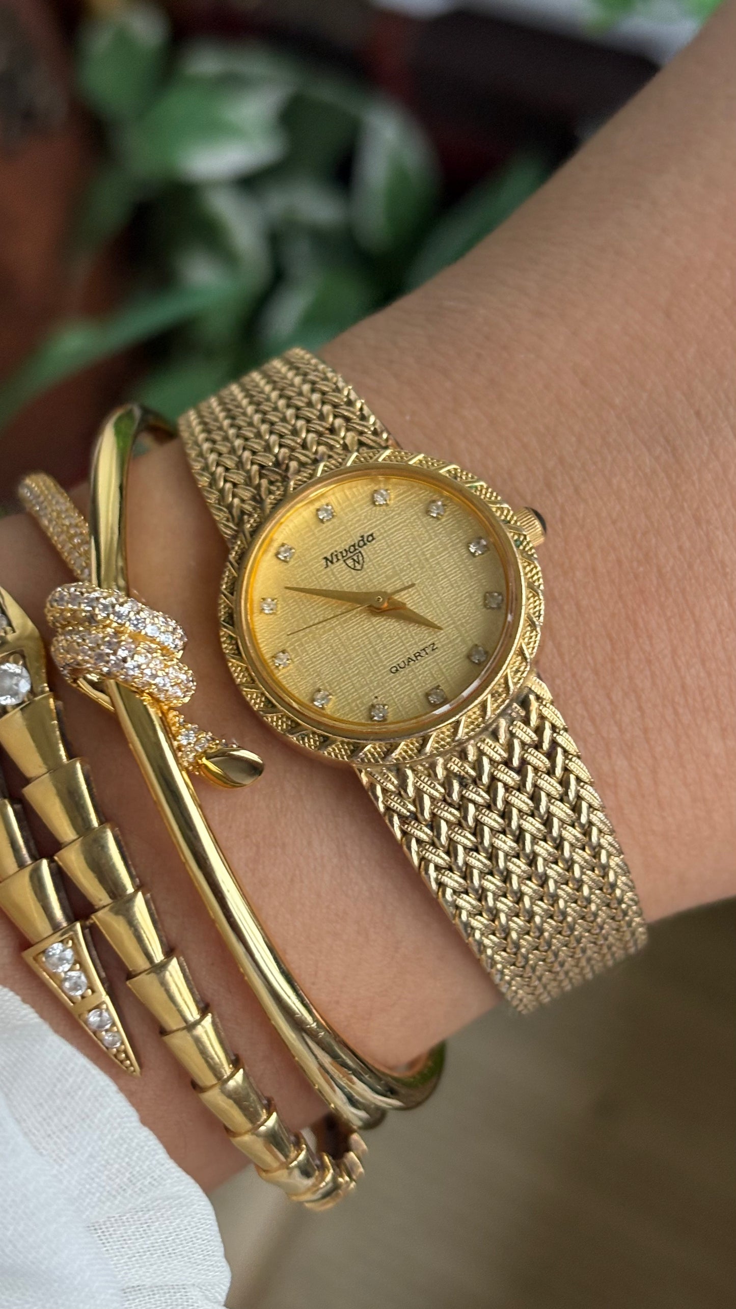 Vintage Nivada Watch in Gold Tone