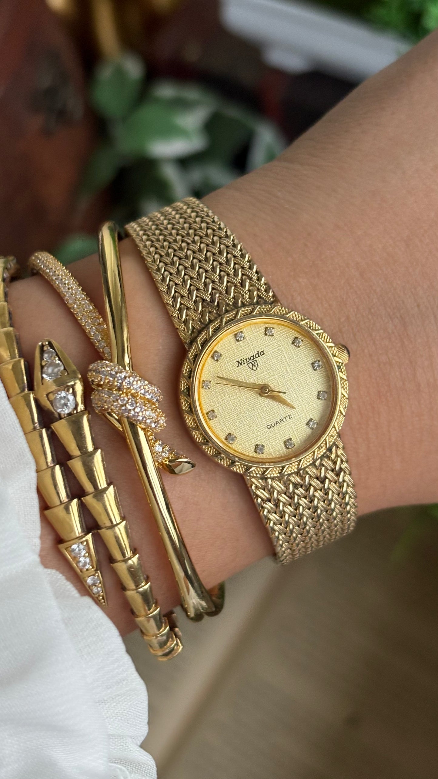 Vintage Nivada Watch in Gold Tone