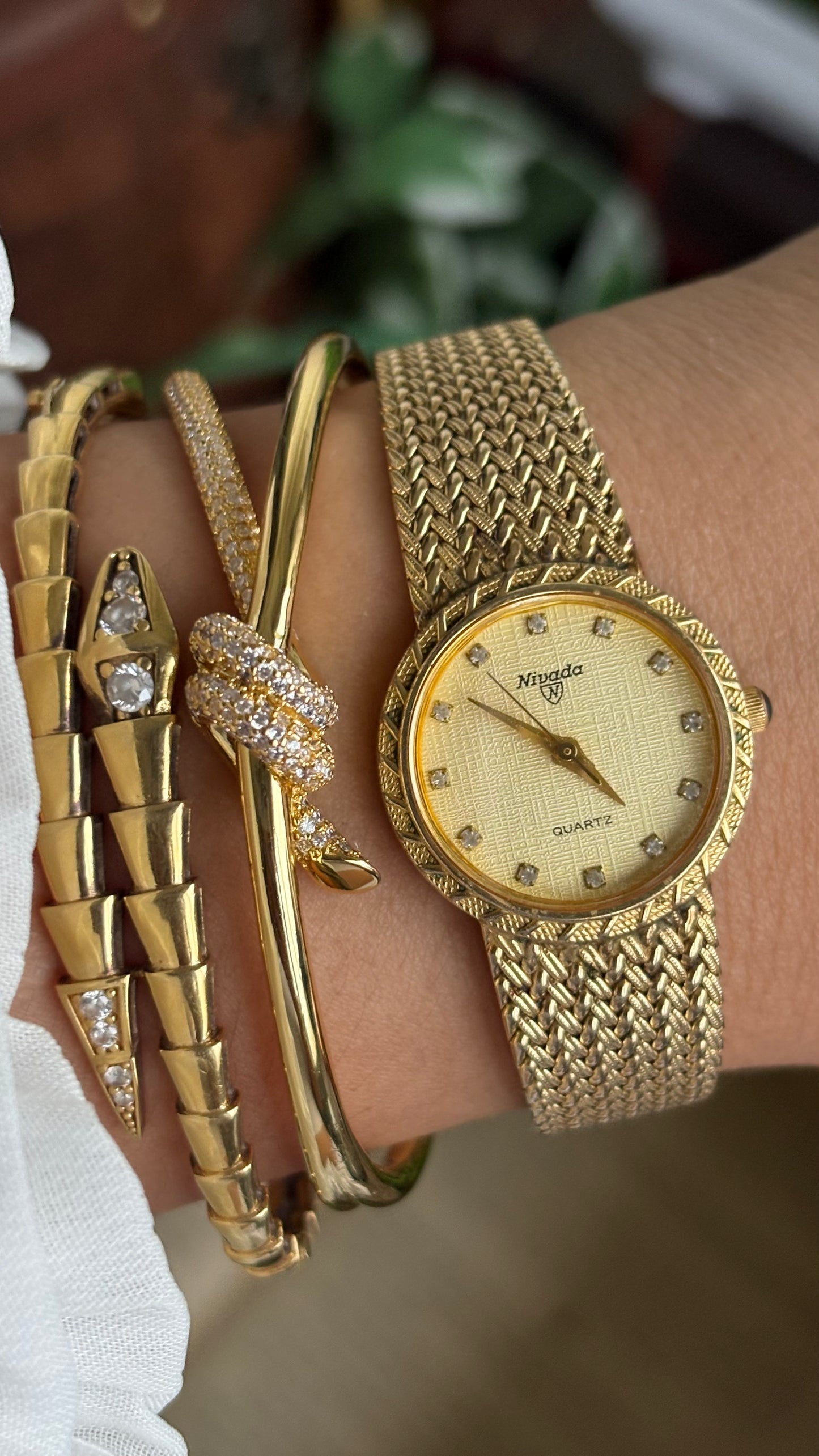 Vintage Nivada Watch in Gold Tone