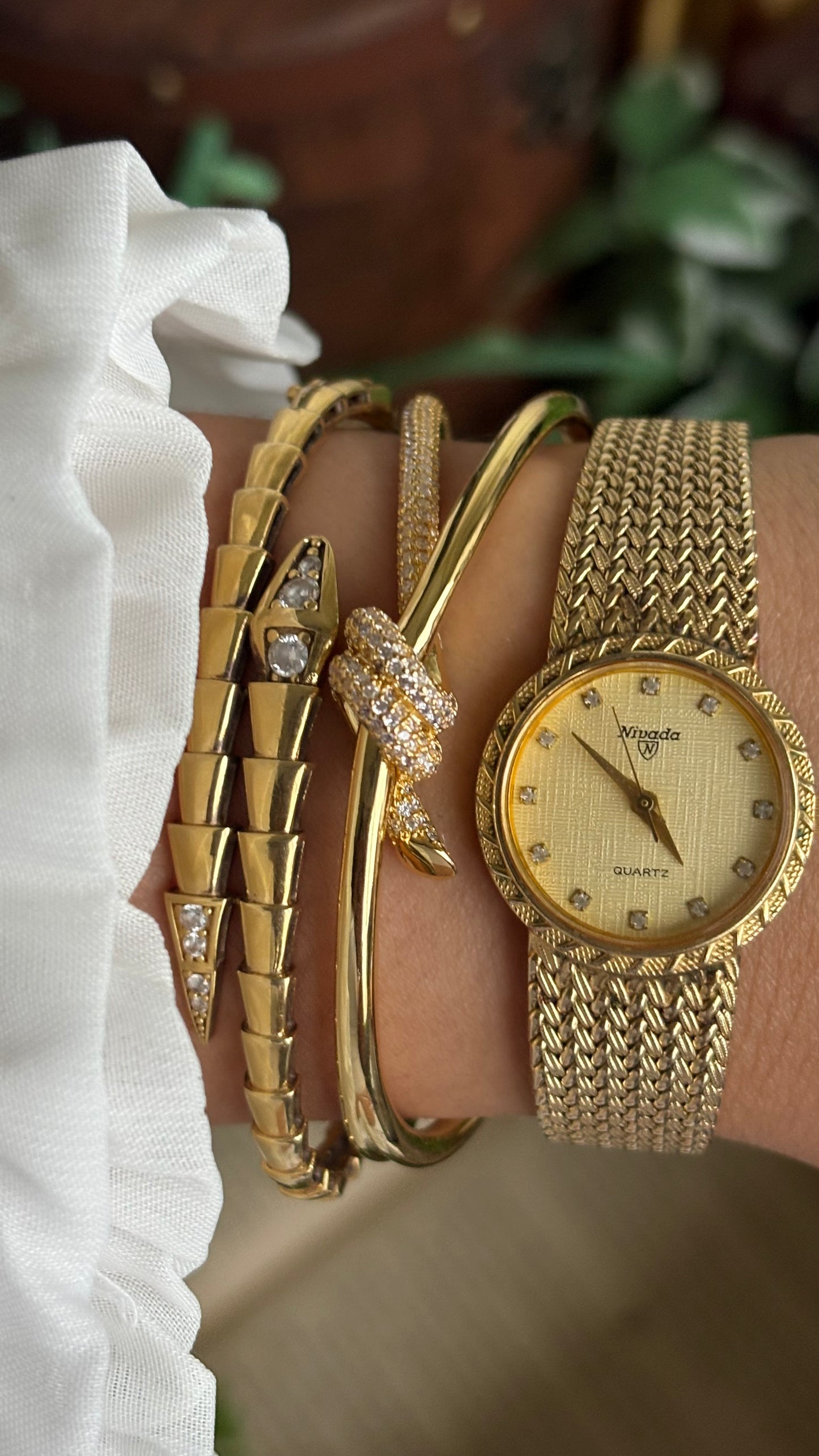 Vintage Nivada Watch in Gold Tone