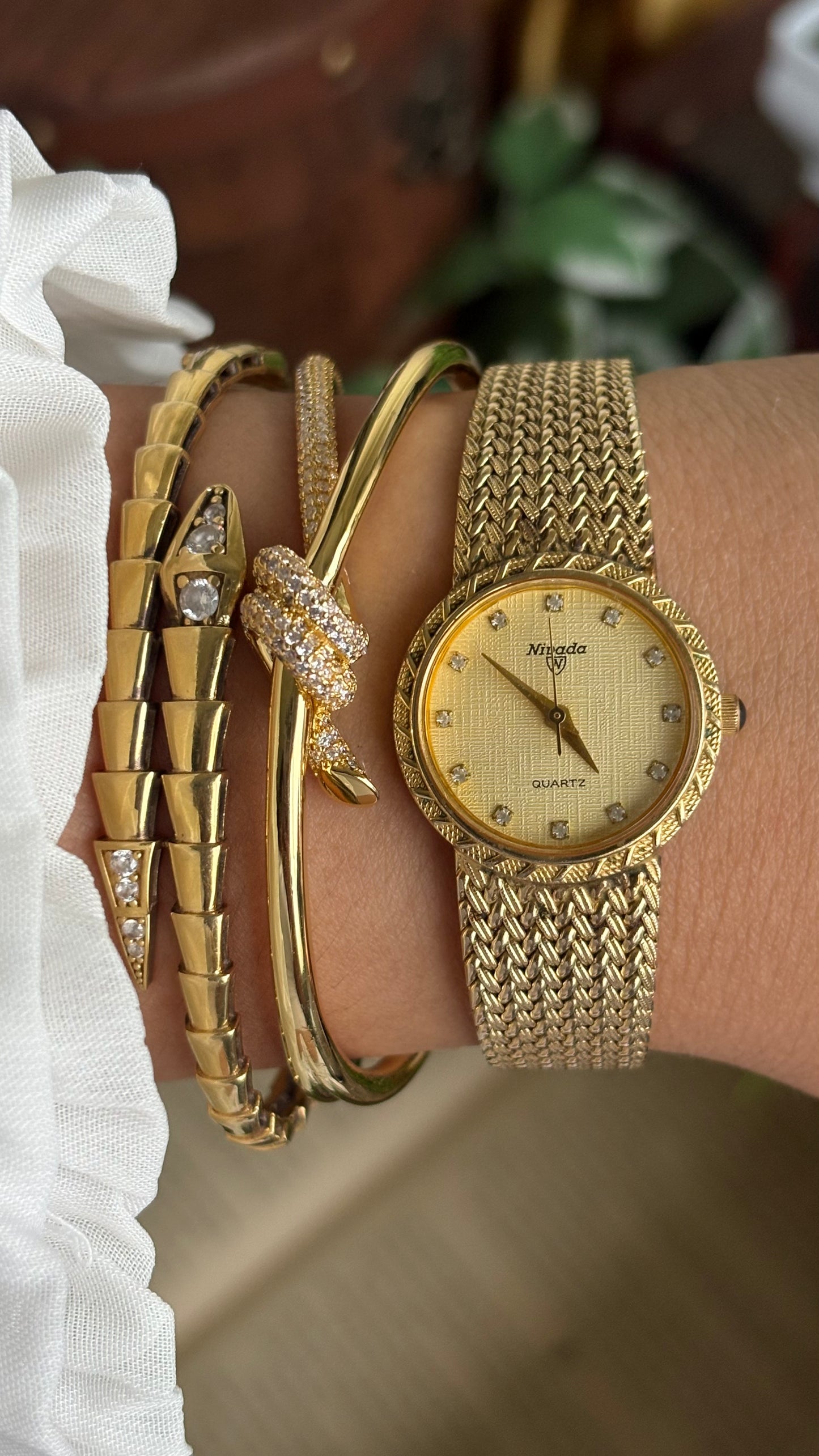 Vintage Nivada Watch in Gold Tone