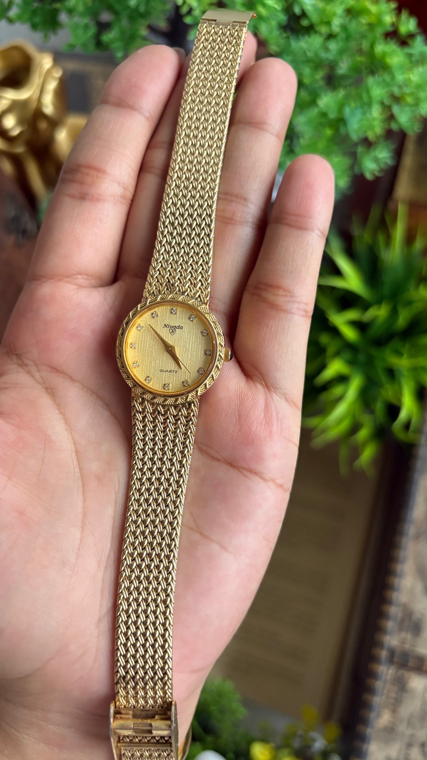 Vintage Nivada Watch in Gold Tone