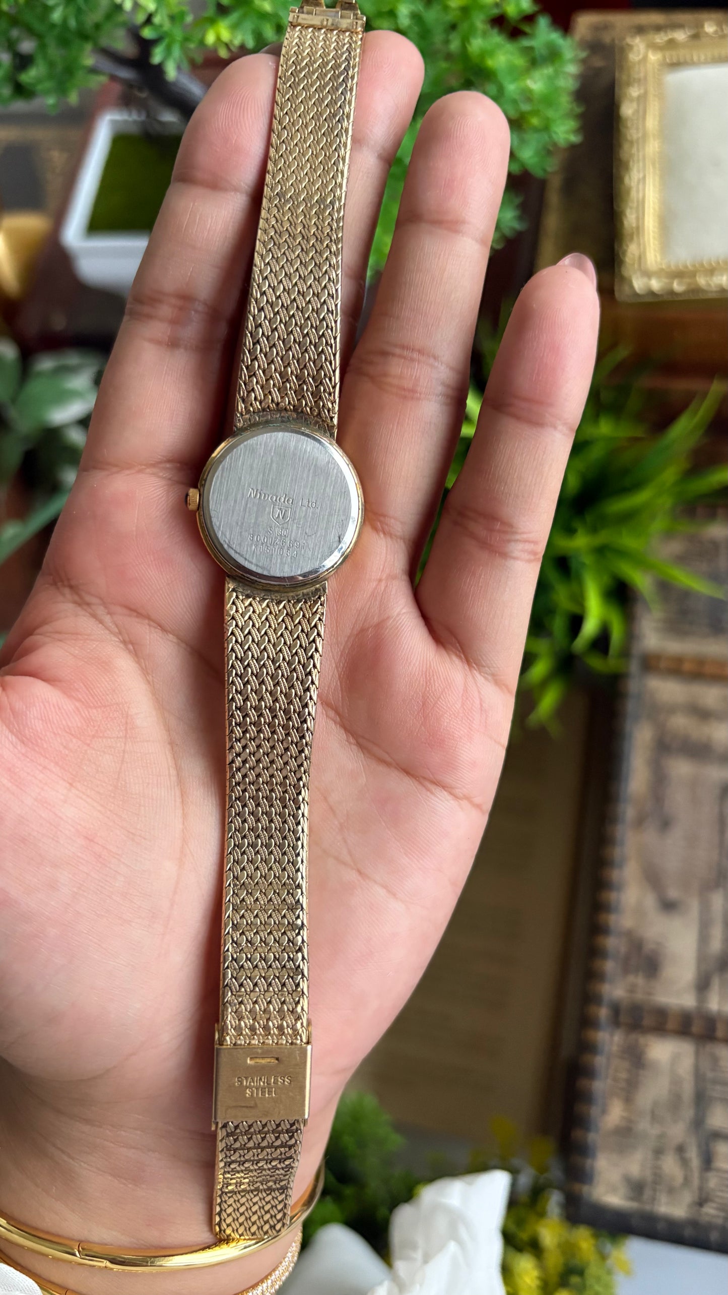 Vintage Nivada Watch in Gold Tone