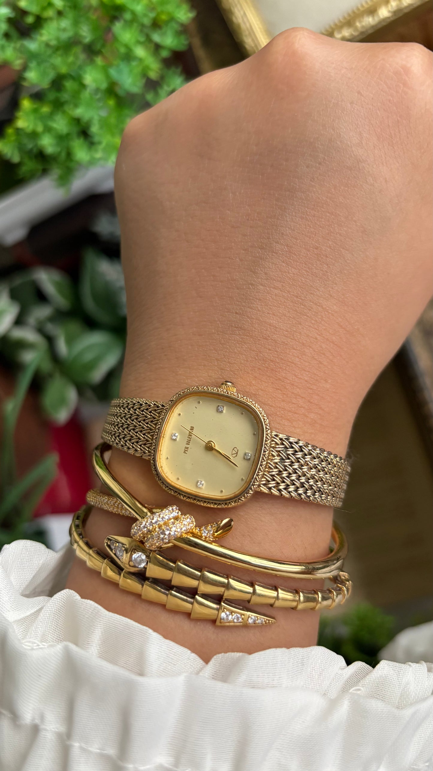Vintage Valentino Watch in Gold Tone