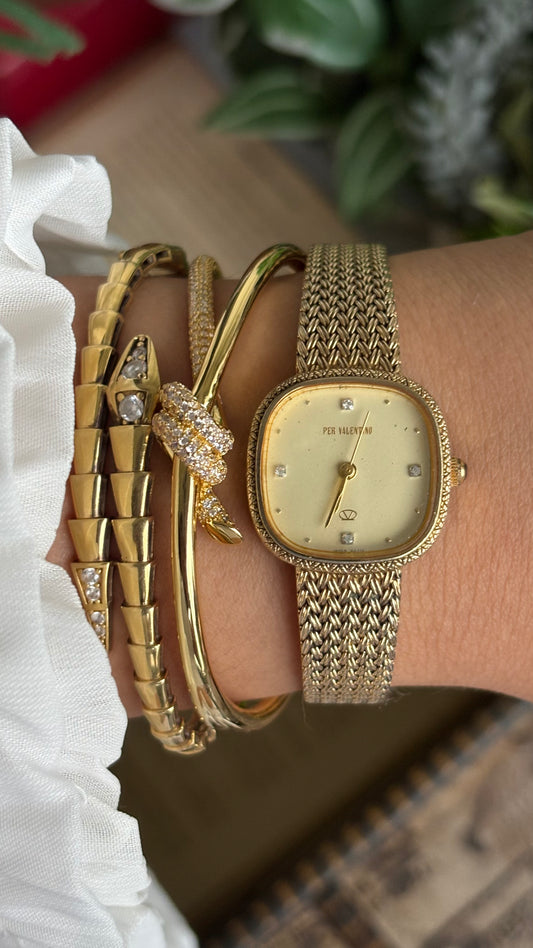 Vintage Valentino Watch in Gold Tone